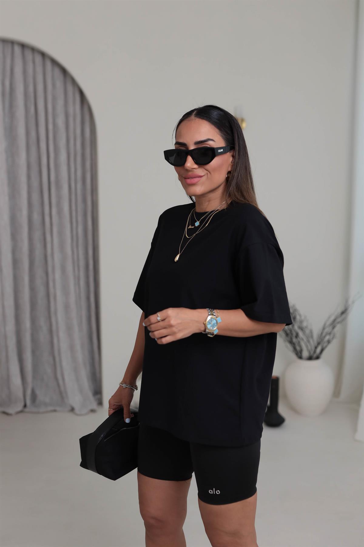 3300 Basic Oversize Tshirt SİYAH