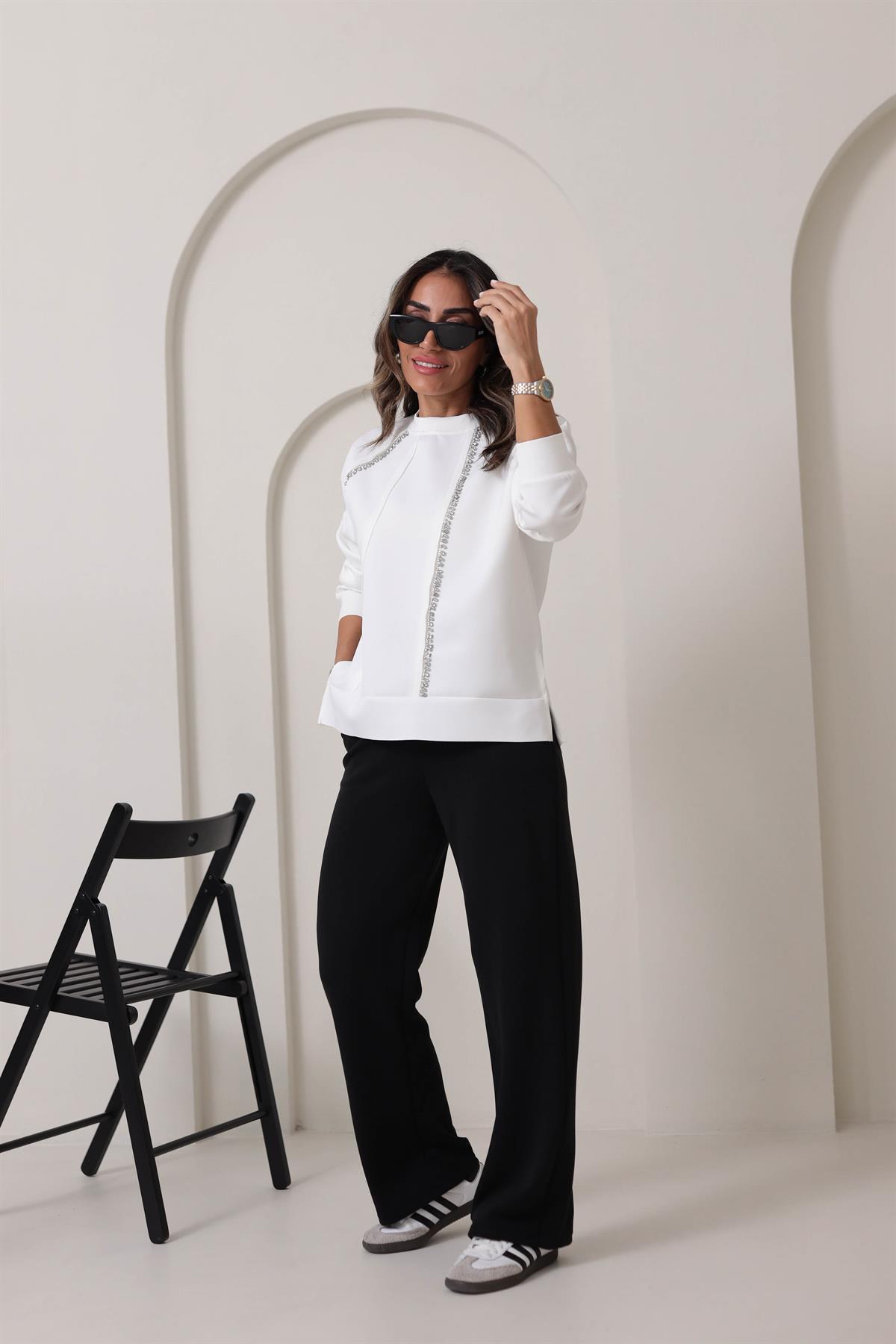 Modal Kumaş Palazzo Pantolon SİYAH