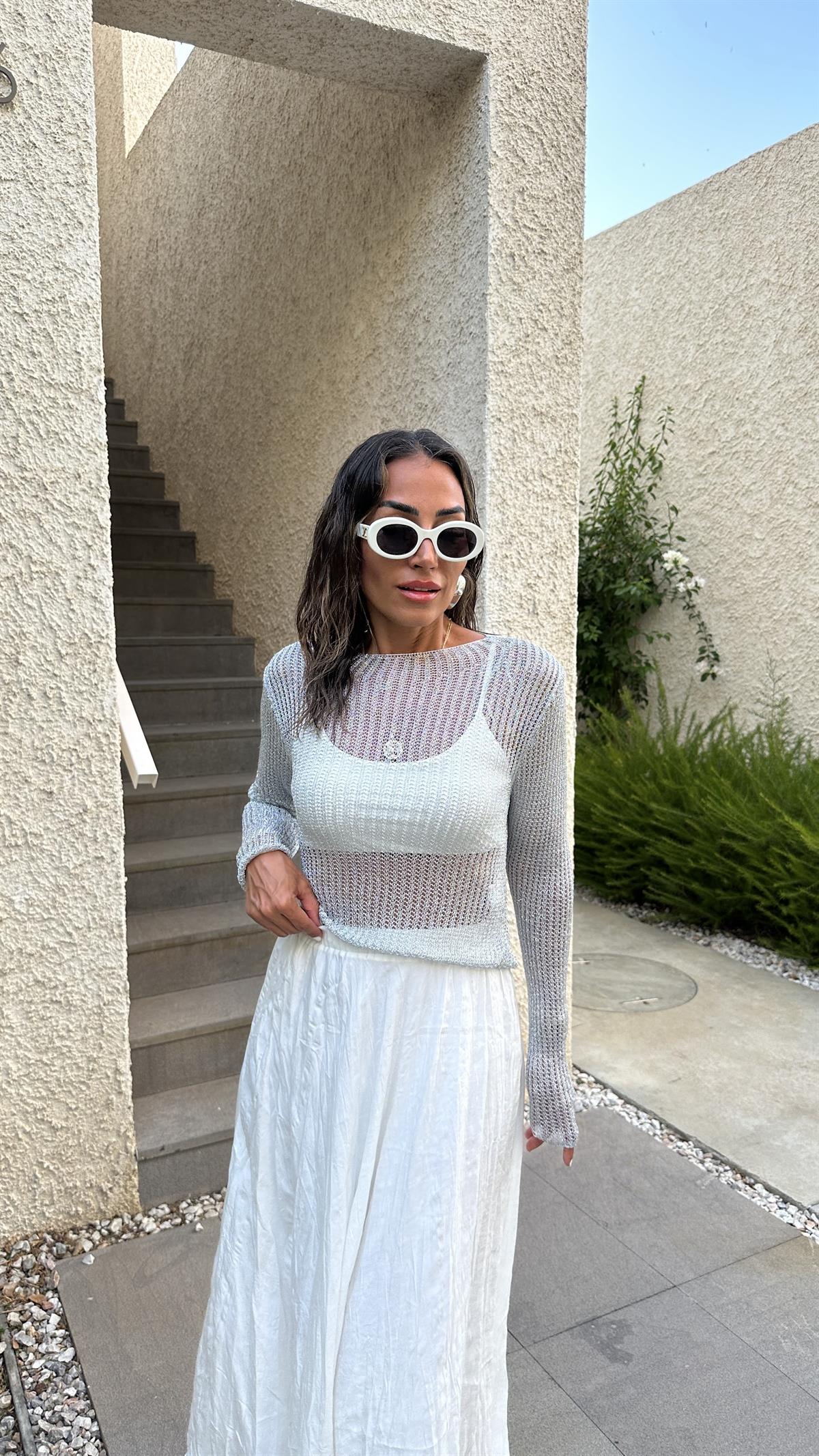 0606 Parlak Ajurlu Triko