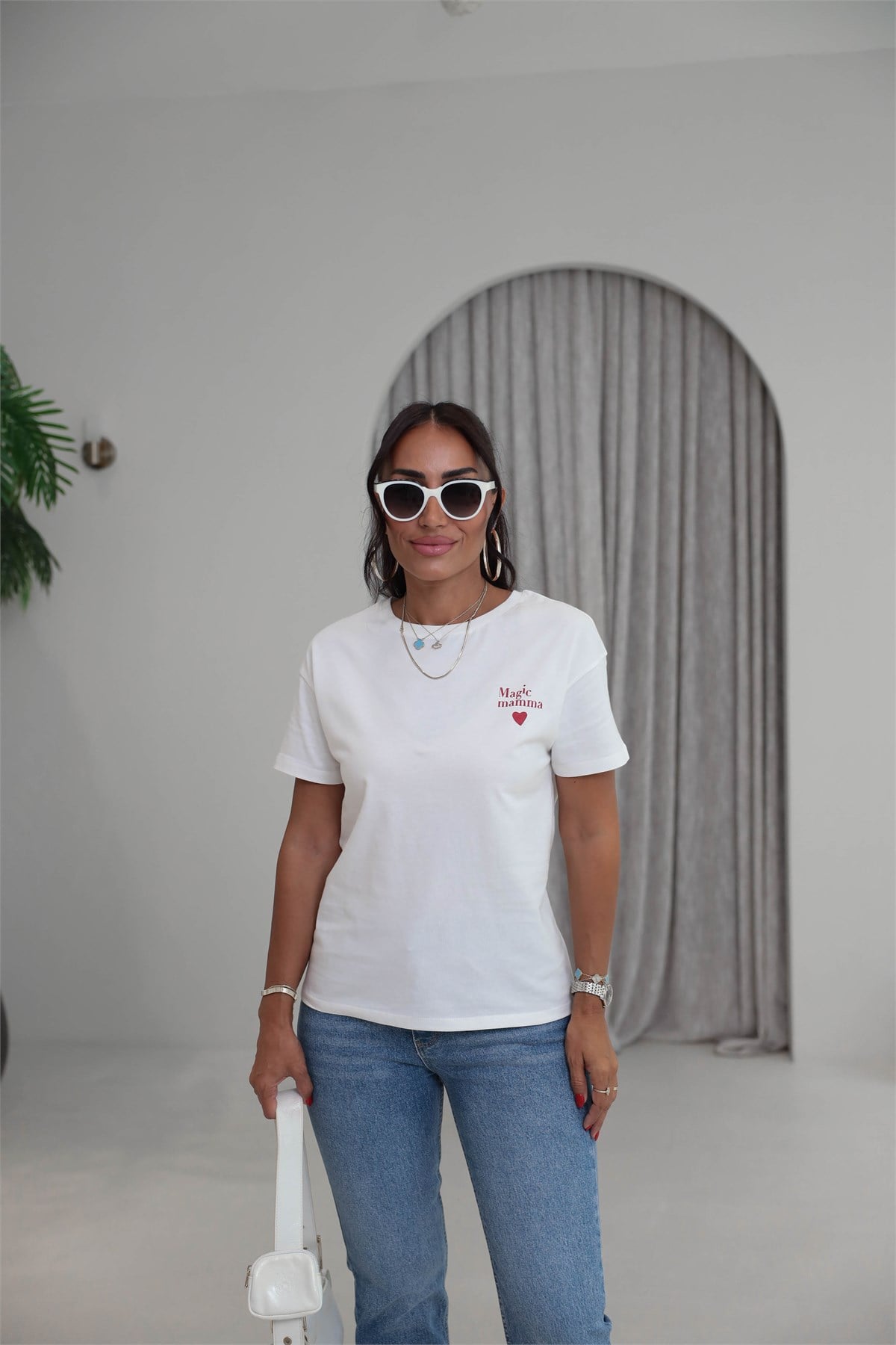 Magic Mama Baskılı Pamuklu Orj Tshirt EKRU