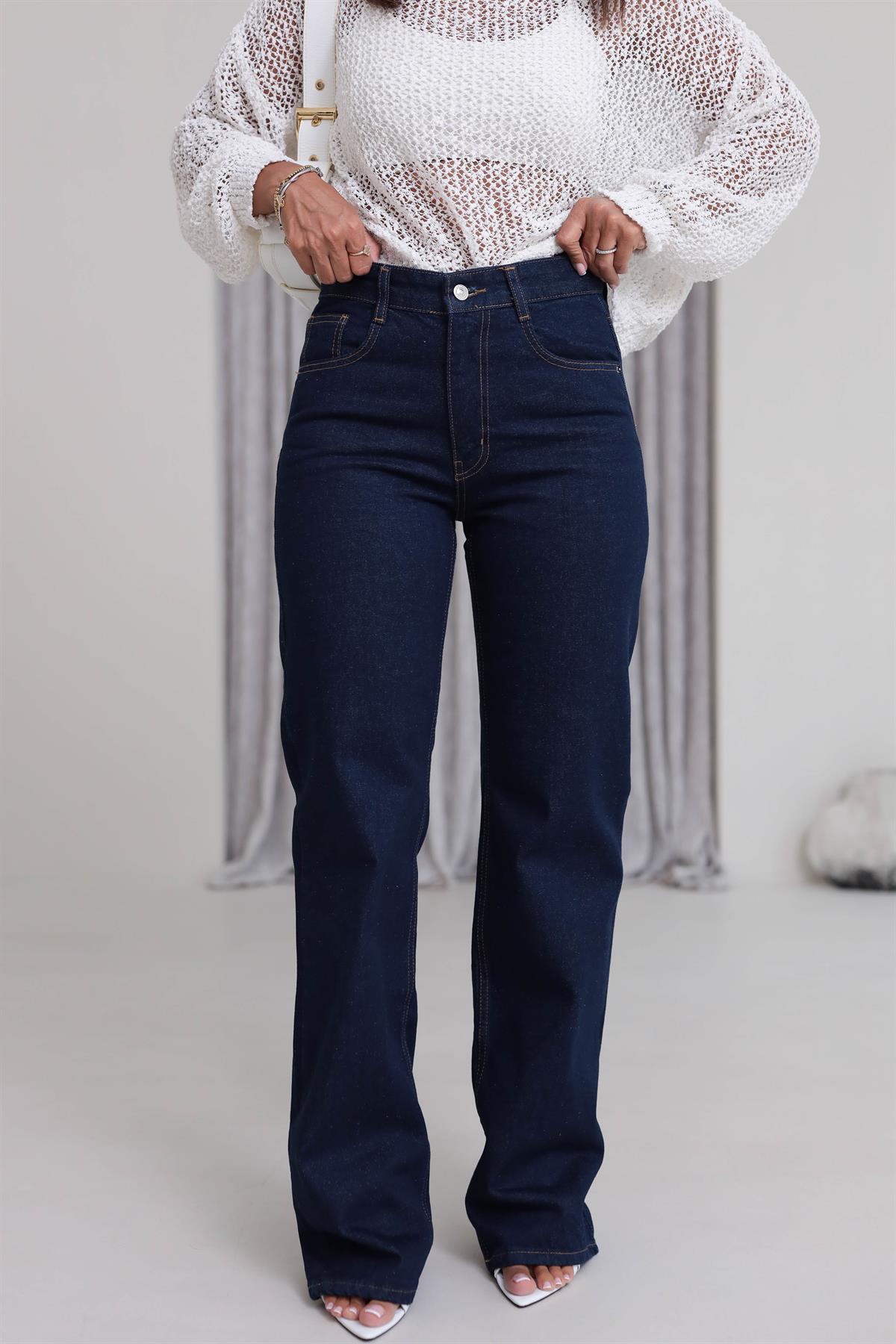 488 Yüksek Bel Wide Leg Jean LACİVERT