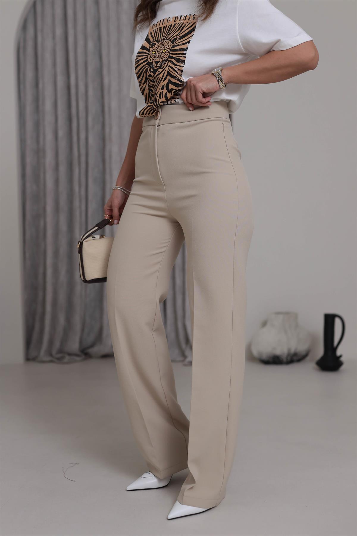 0714 Paça Palazzo Pantolon BEJ