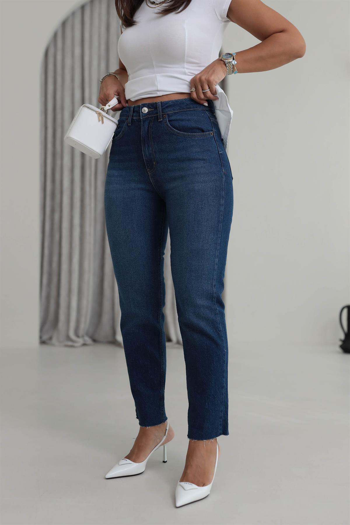 Poe MomFit Jean KOYU MAVİ