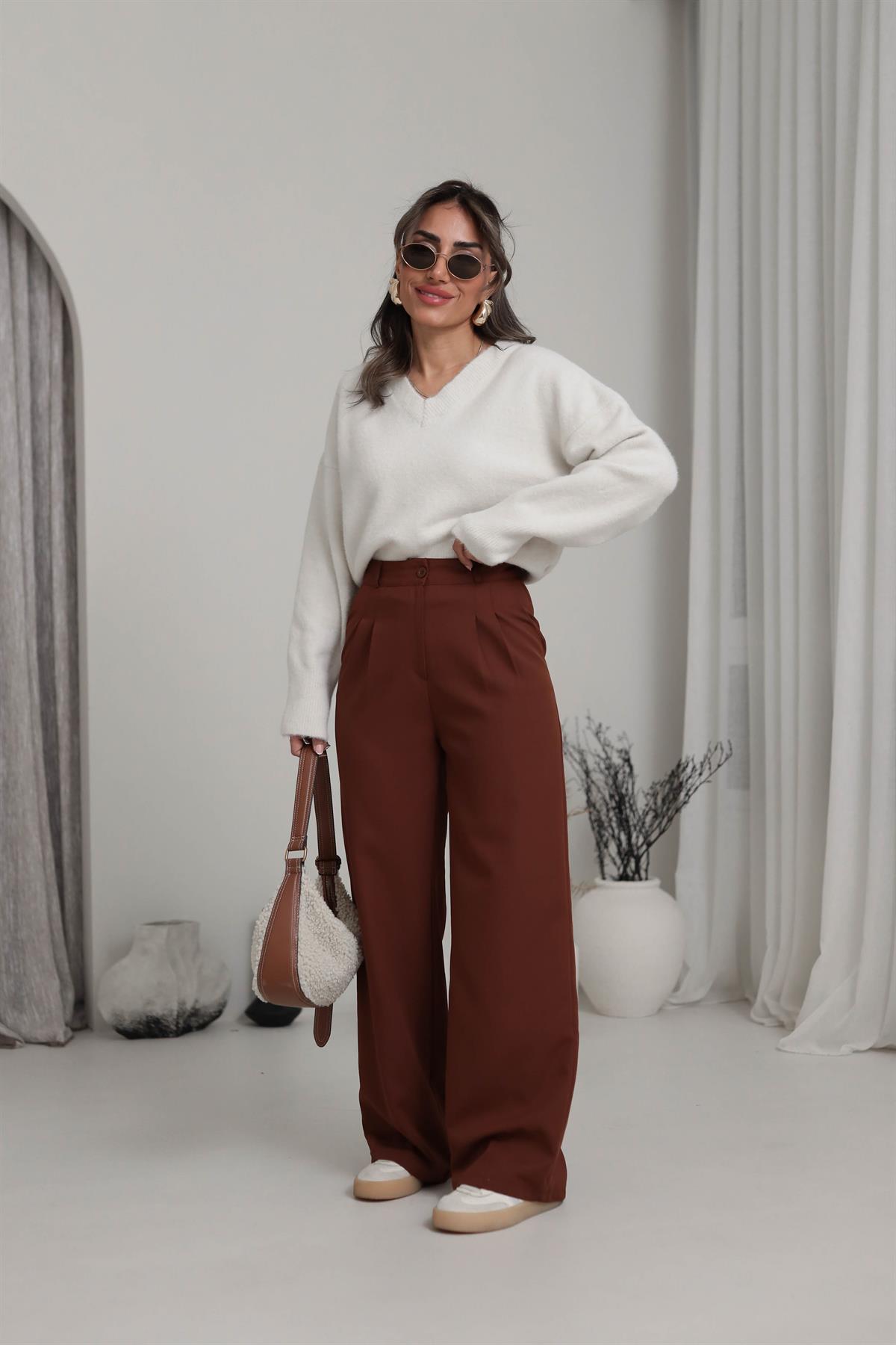 2300 Palazzo Pantolon KAHVE