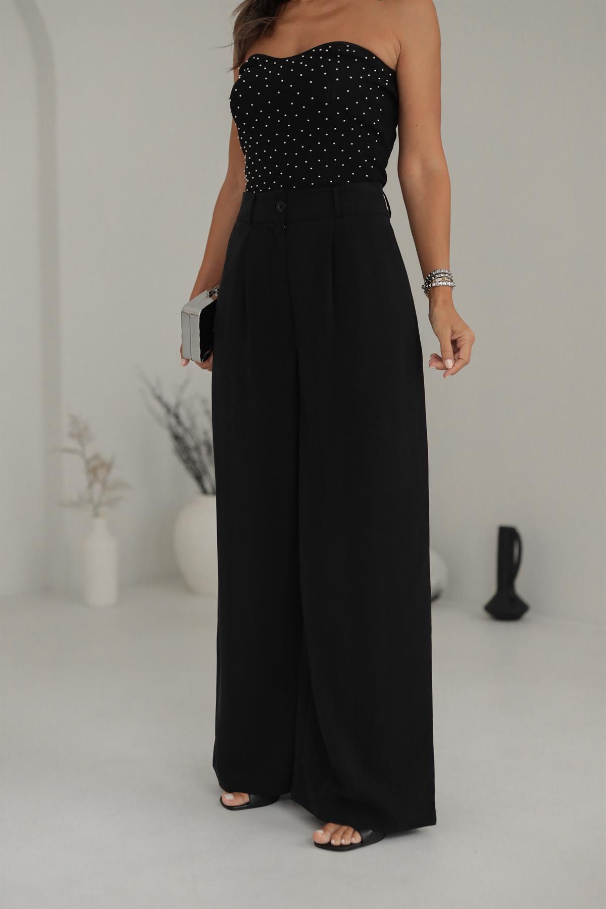 Tencel Kumaş Palazzo Pantolon