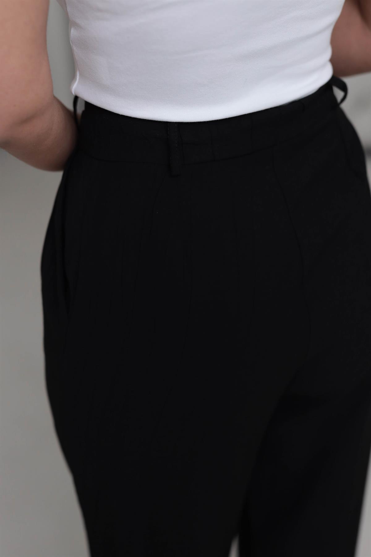 0115 Aerobin Palazzo Pantolon SİYAH