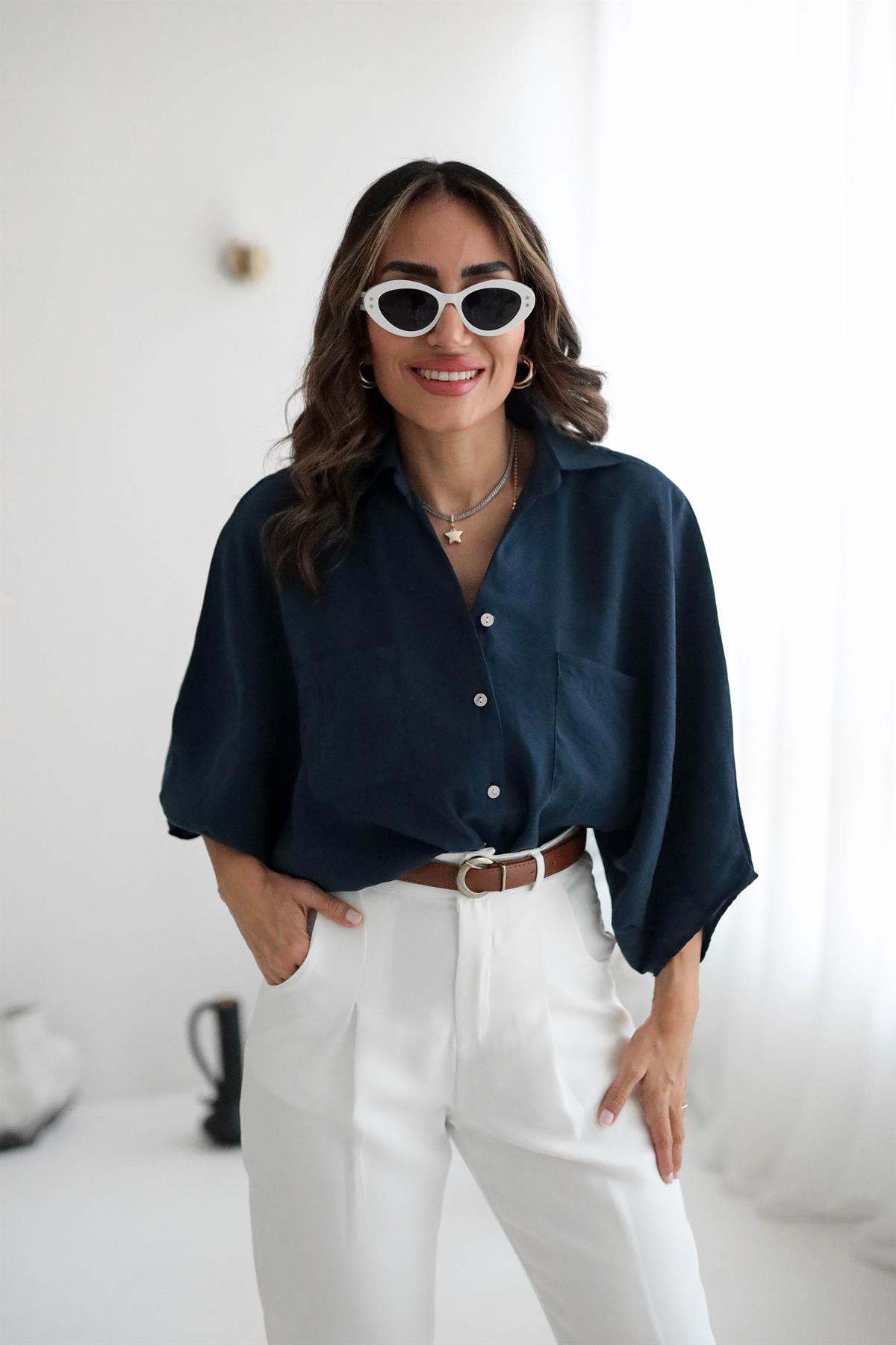 8914 Yarasa Kol Cepli Gömlek