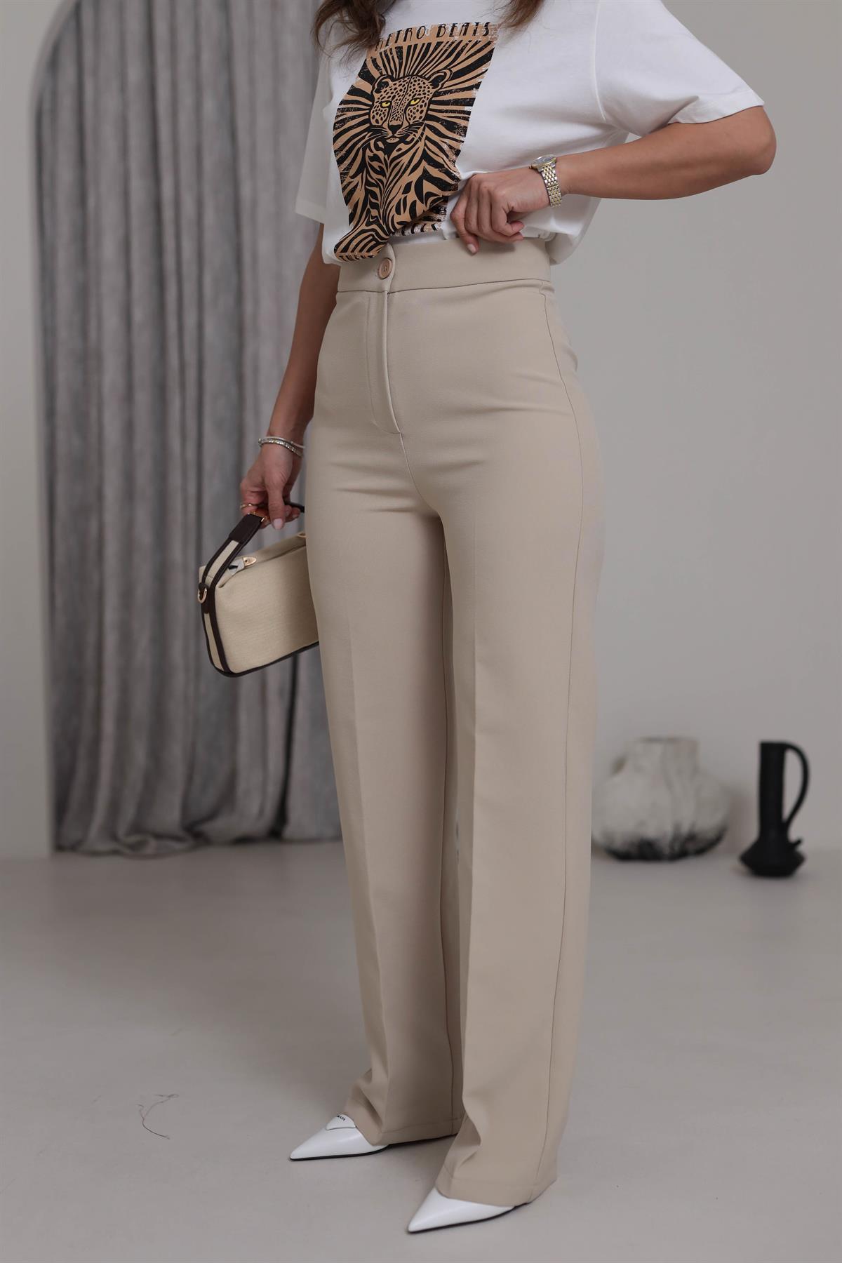0714 Paça Palazzo Pantolon BEJ