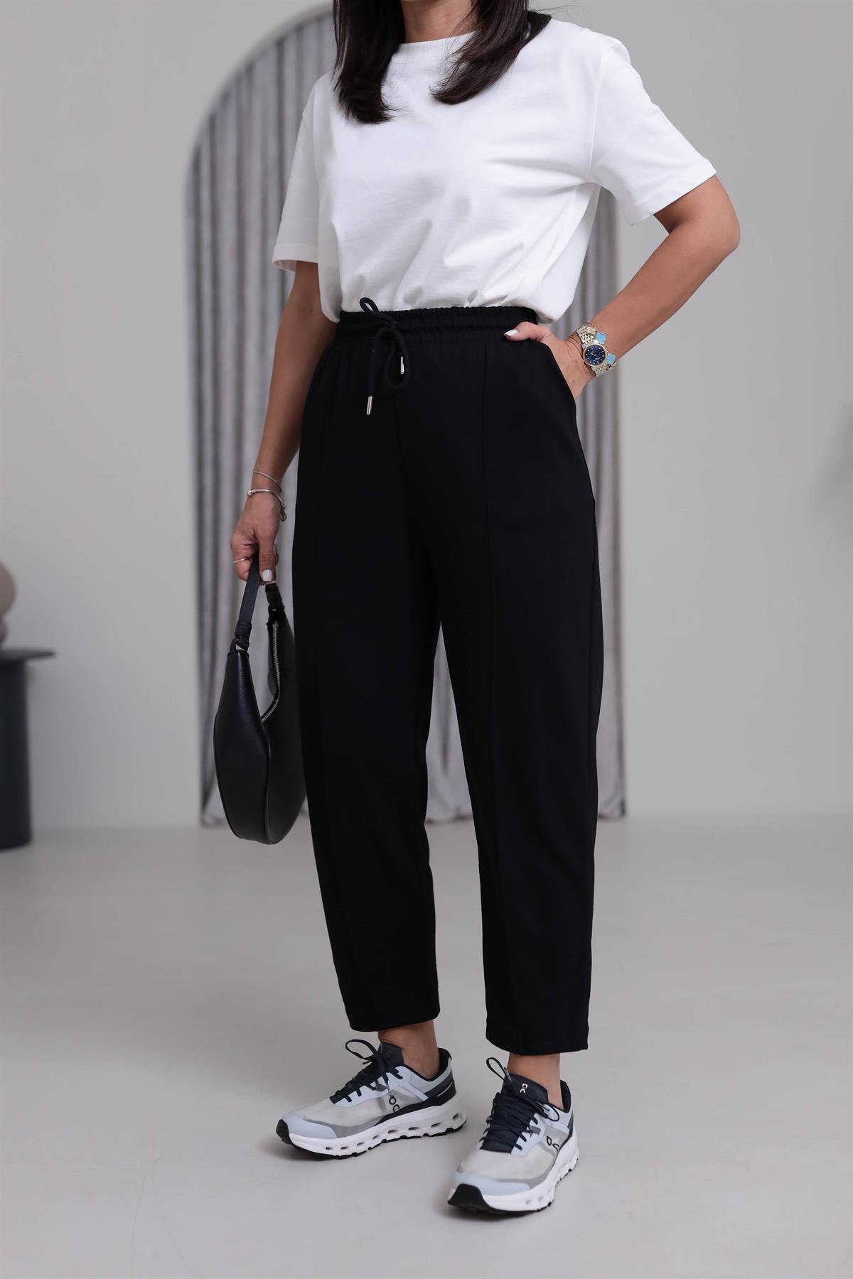 8007 Çimalı Eşofman Altı SİYAH