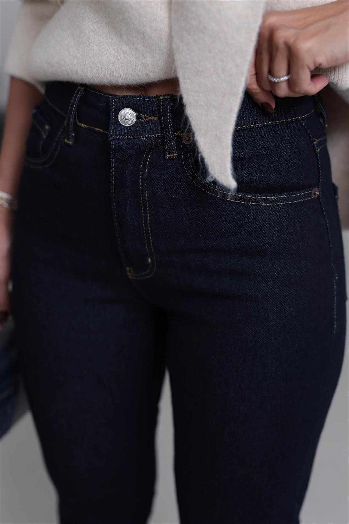 ZA Lazer Kesikli Boyfit Jean KOYU LACİ