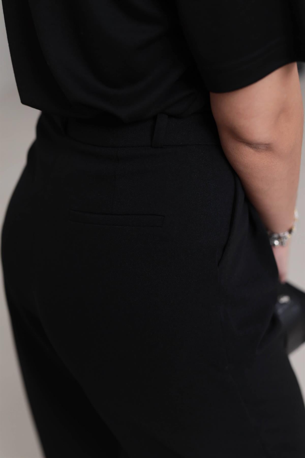 3102 Rahat Kalıp Likralı Pantolon SİYAH