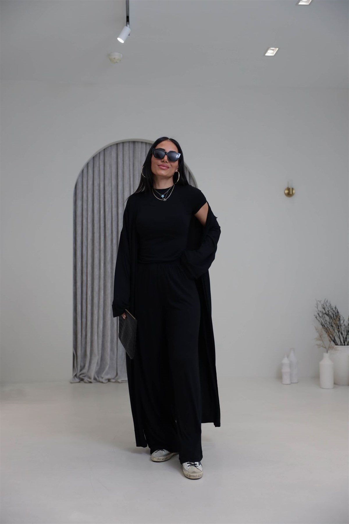 0518 Üçlü Kaşmir Takım SİYAH