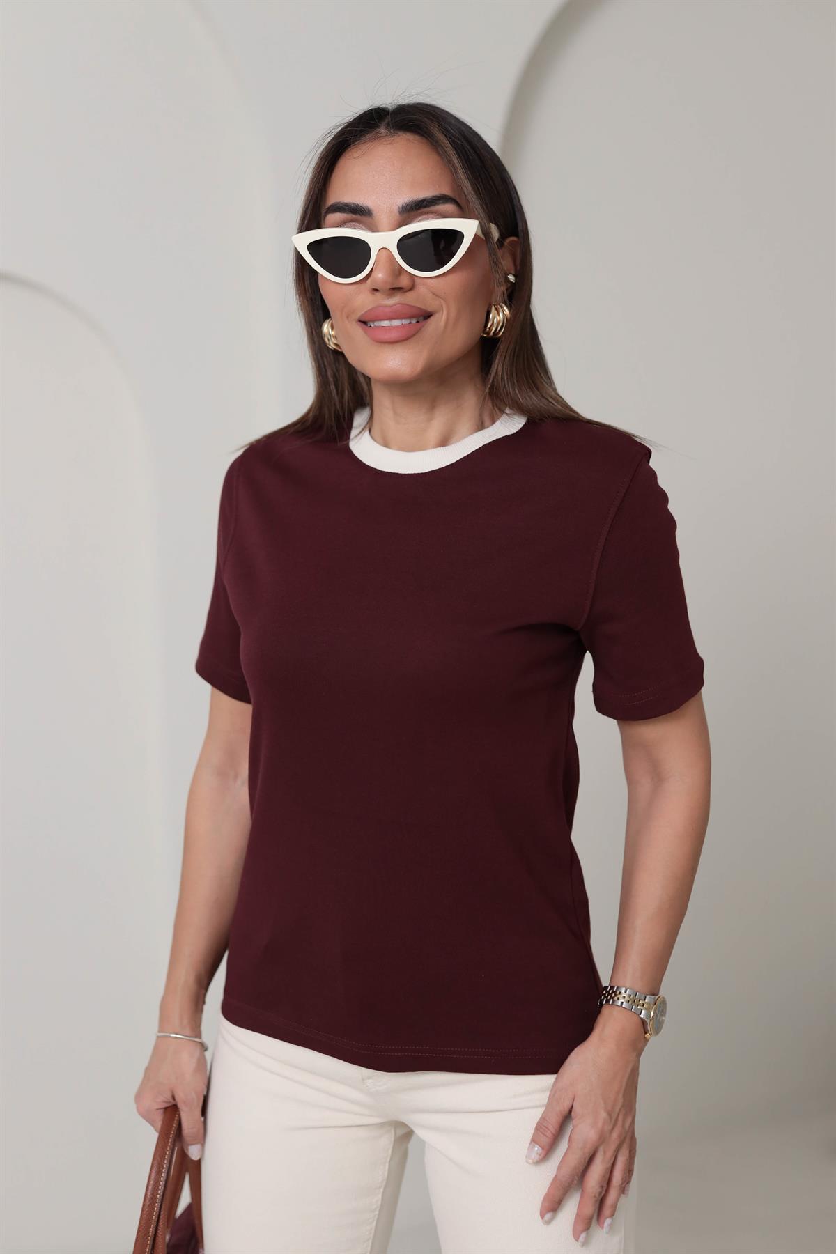 1069 Yaka Ribanalı Thisrt BORDO