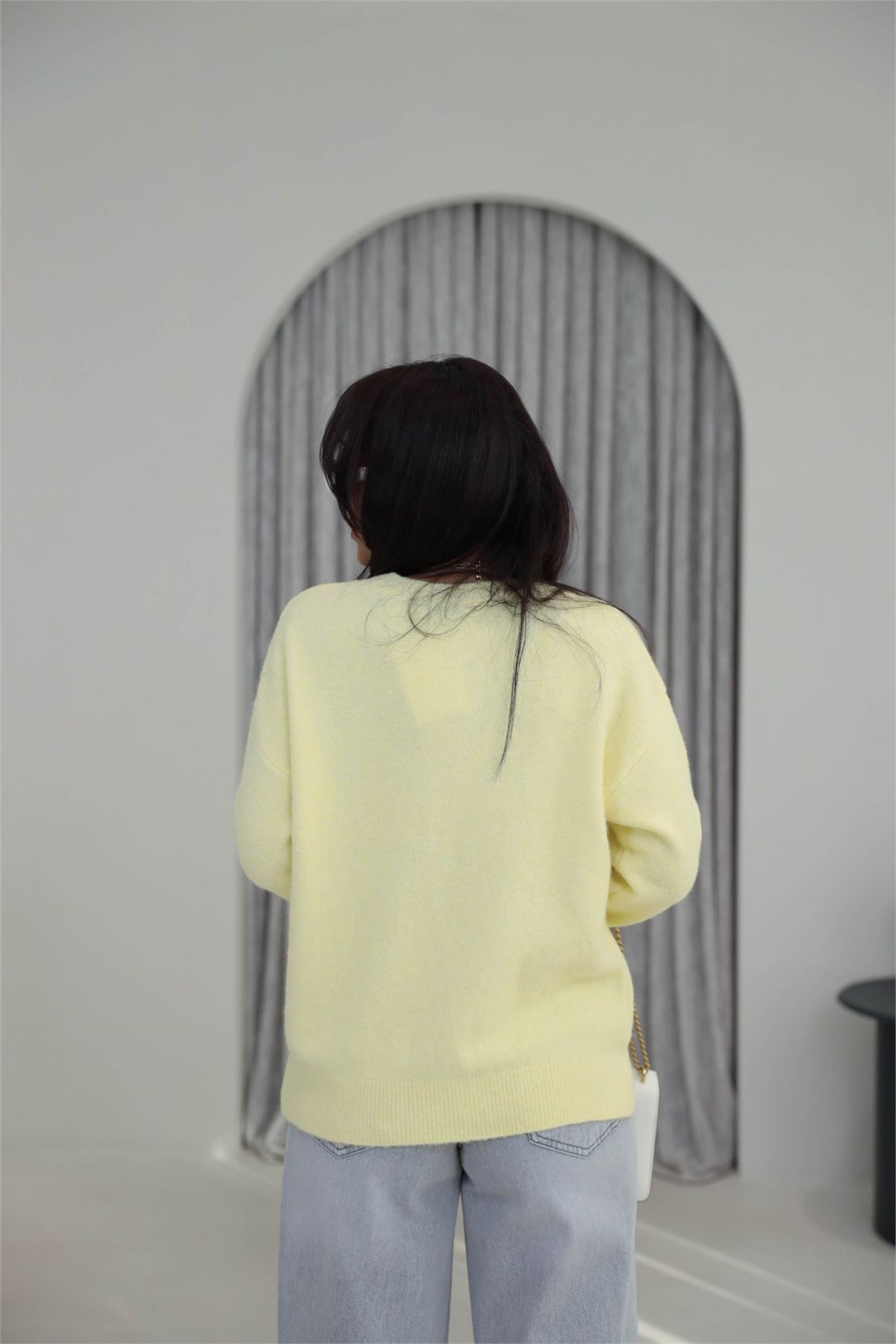 2373 Bisiklet Yaka Yumoş Kazak SARI