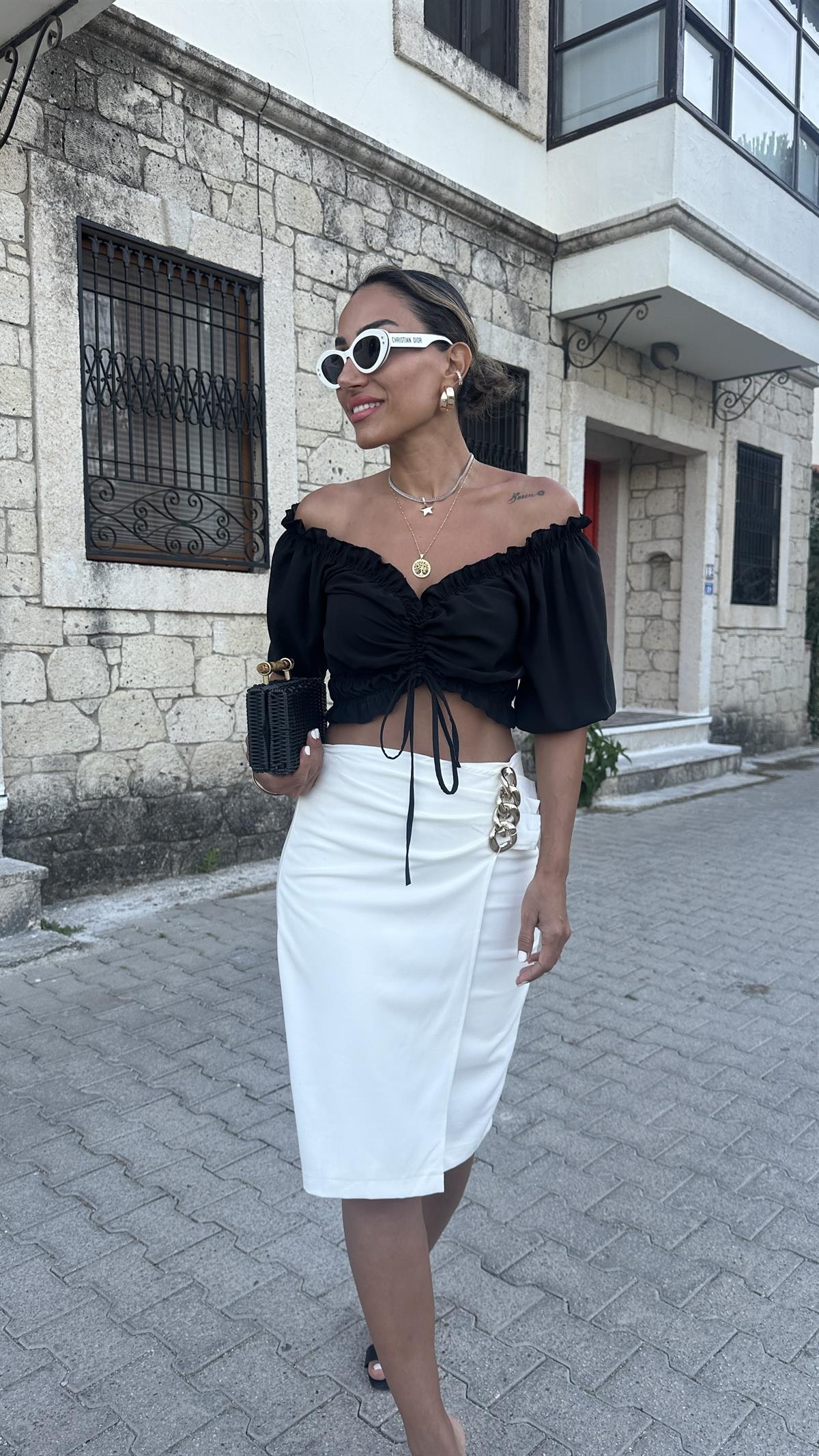 4580 Jessica Kumaş Önü Büzgülü Bluz