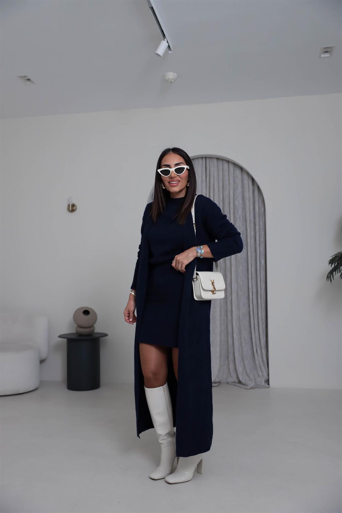 5245 Bluz Etek Hırkalı Takım LACİVERT