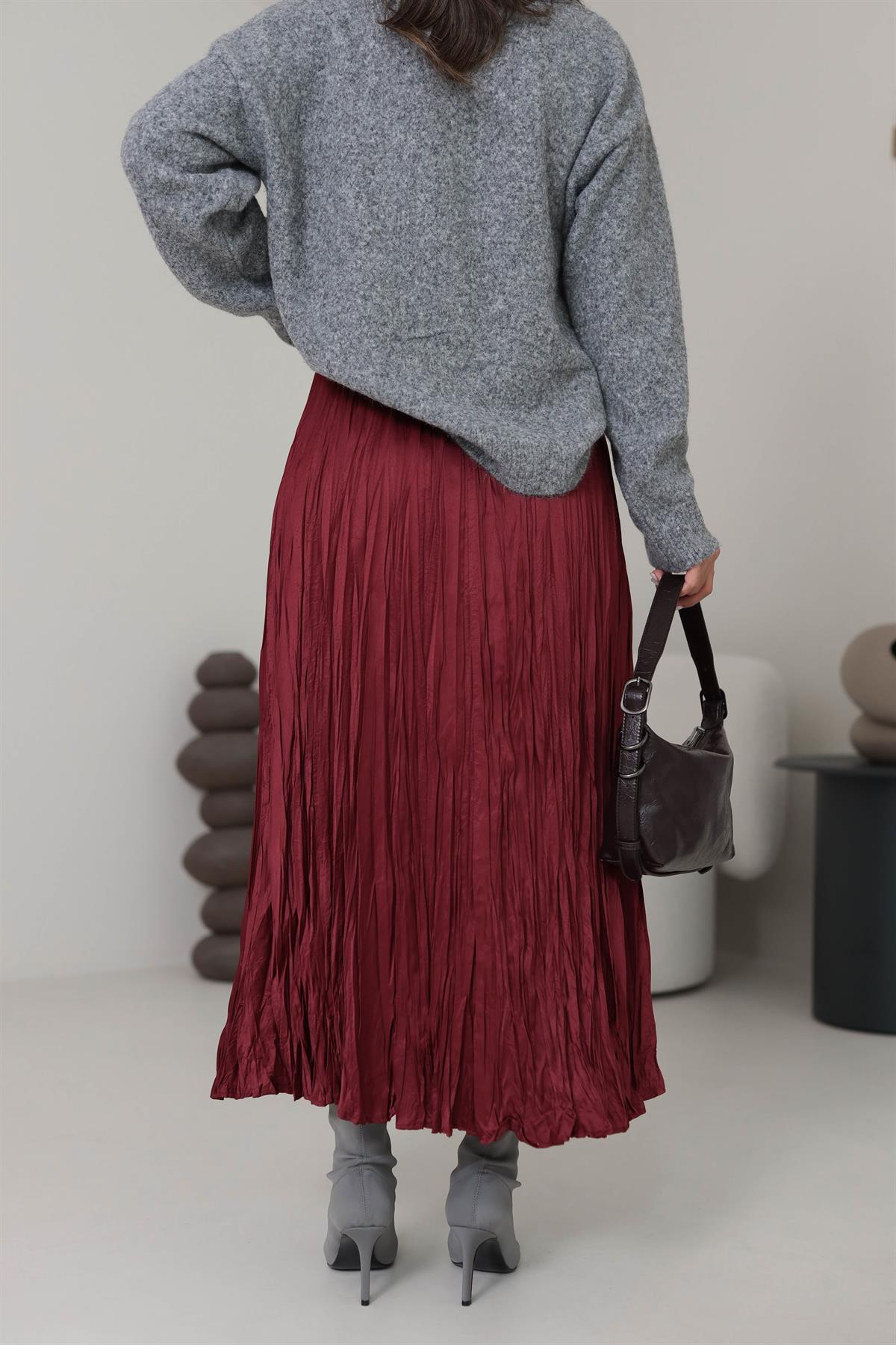 6571 Kraşlı Etek BORDO