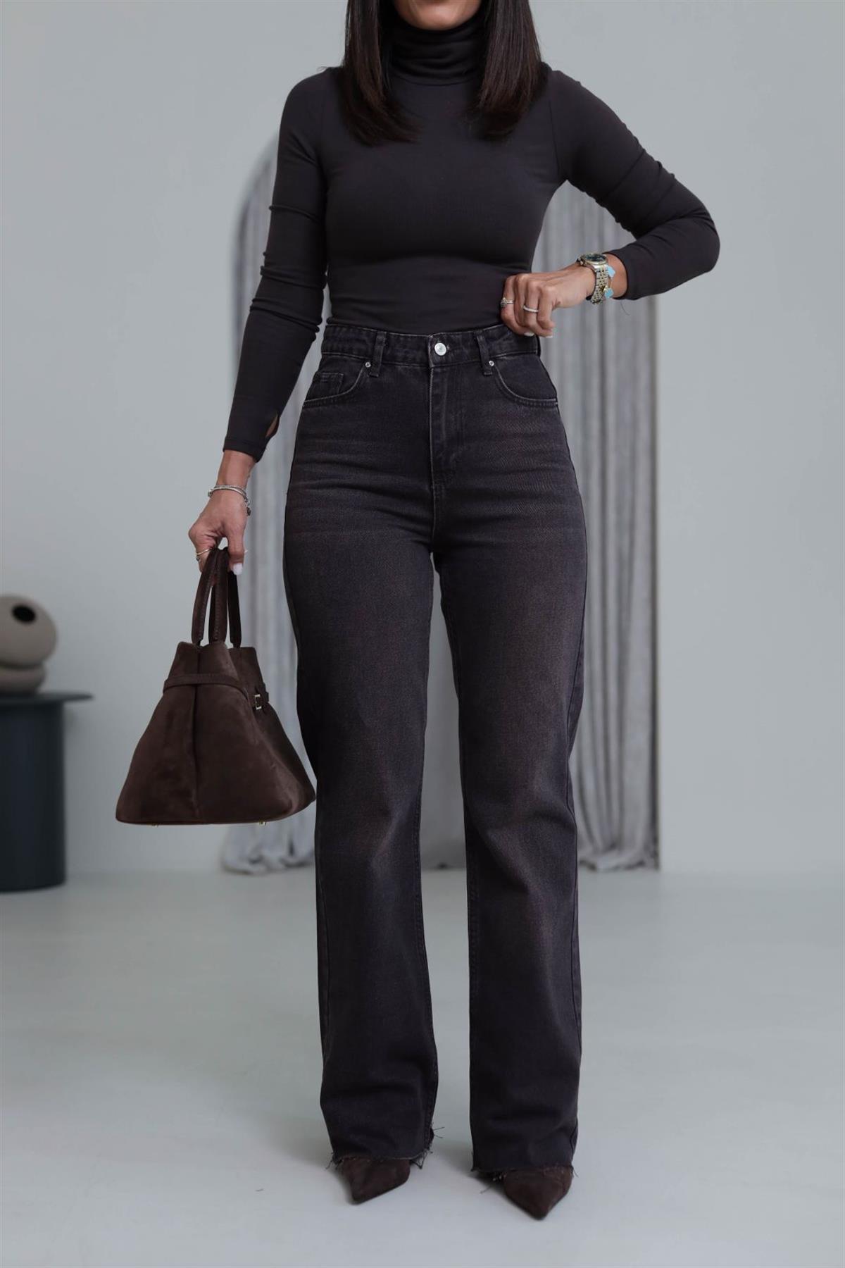 1077 Paça Kesikli Palazzo Jean YIKAMALI KAHVE