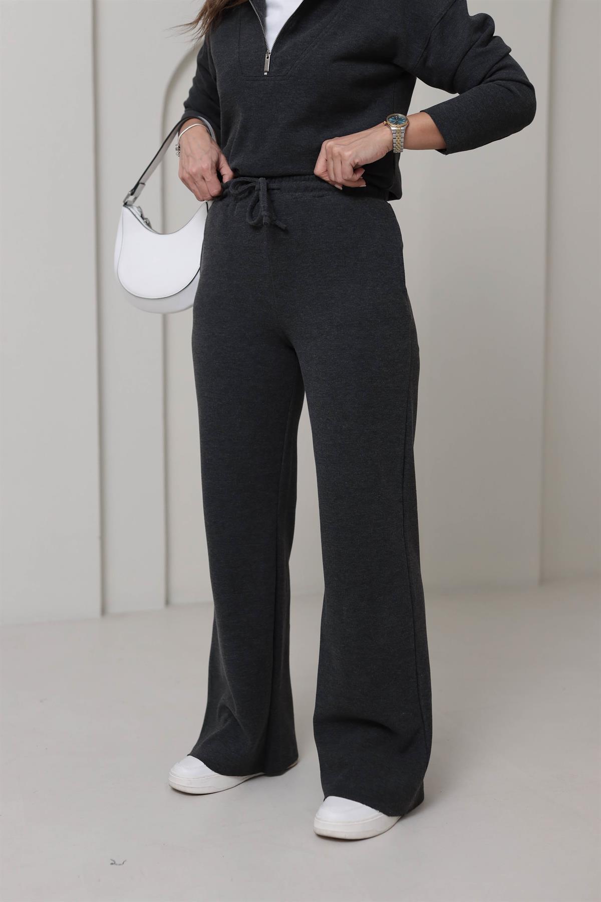 6464 Yarım Fermuarlı Selanik Takım ANTRASİT