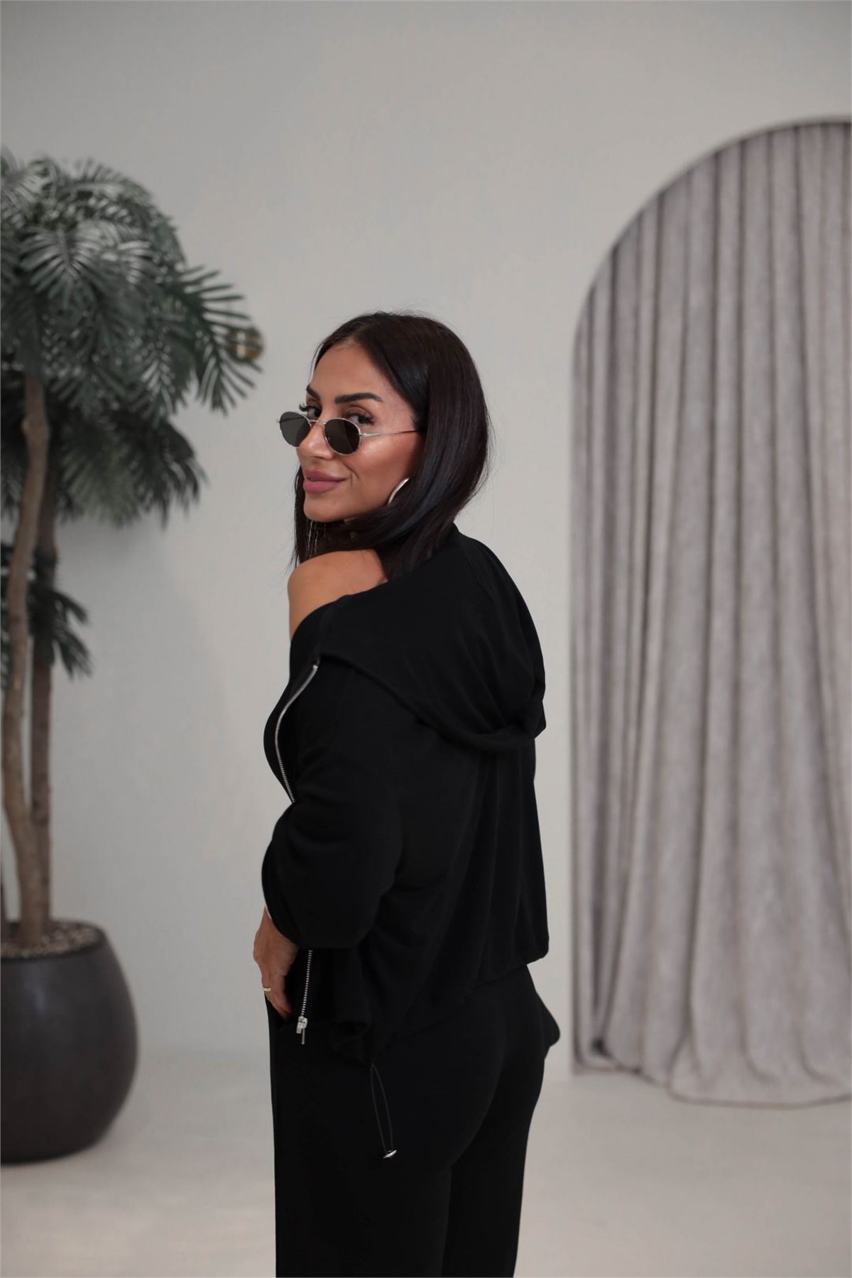 2862 Bralet Detaylı Üçlü Takım SİYAH
