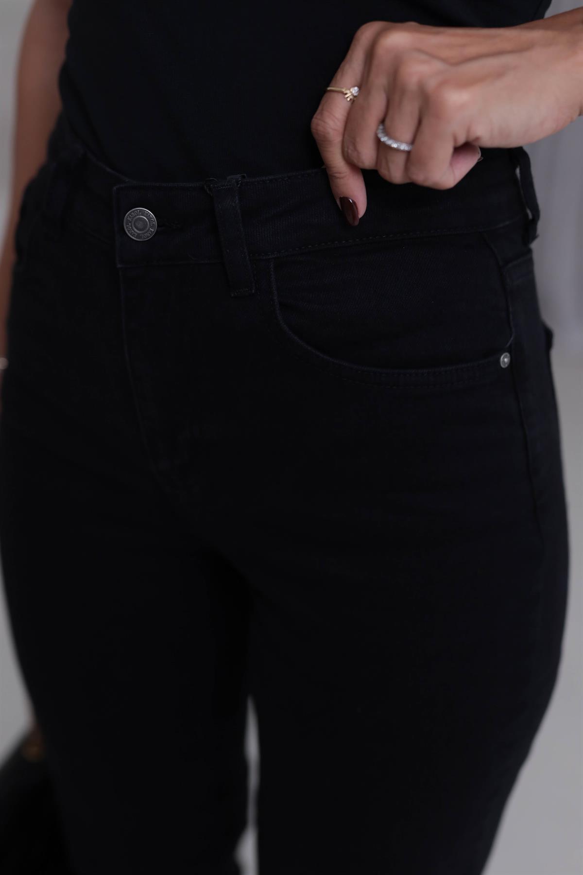 5597 Yüksek Bel Düz Paça Jean  Pantolon SİYAH