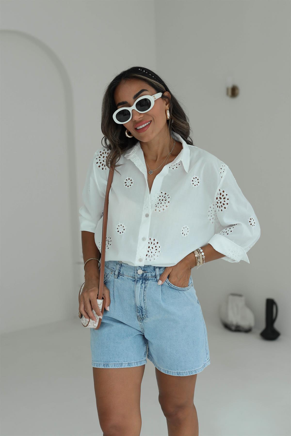 6301 Fisto Çiçekli Gömlek