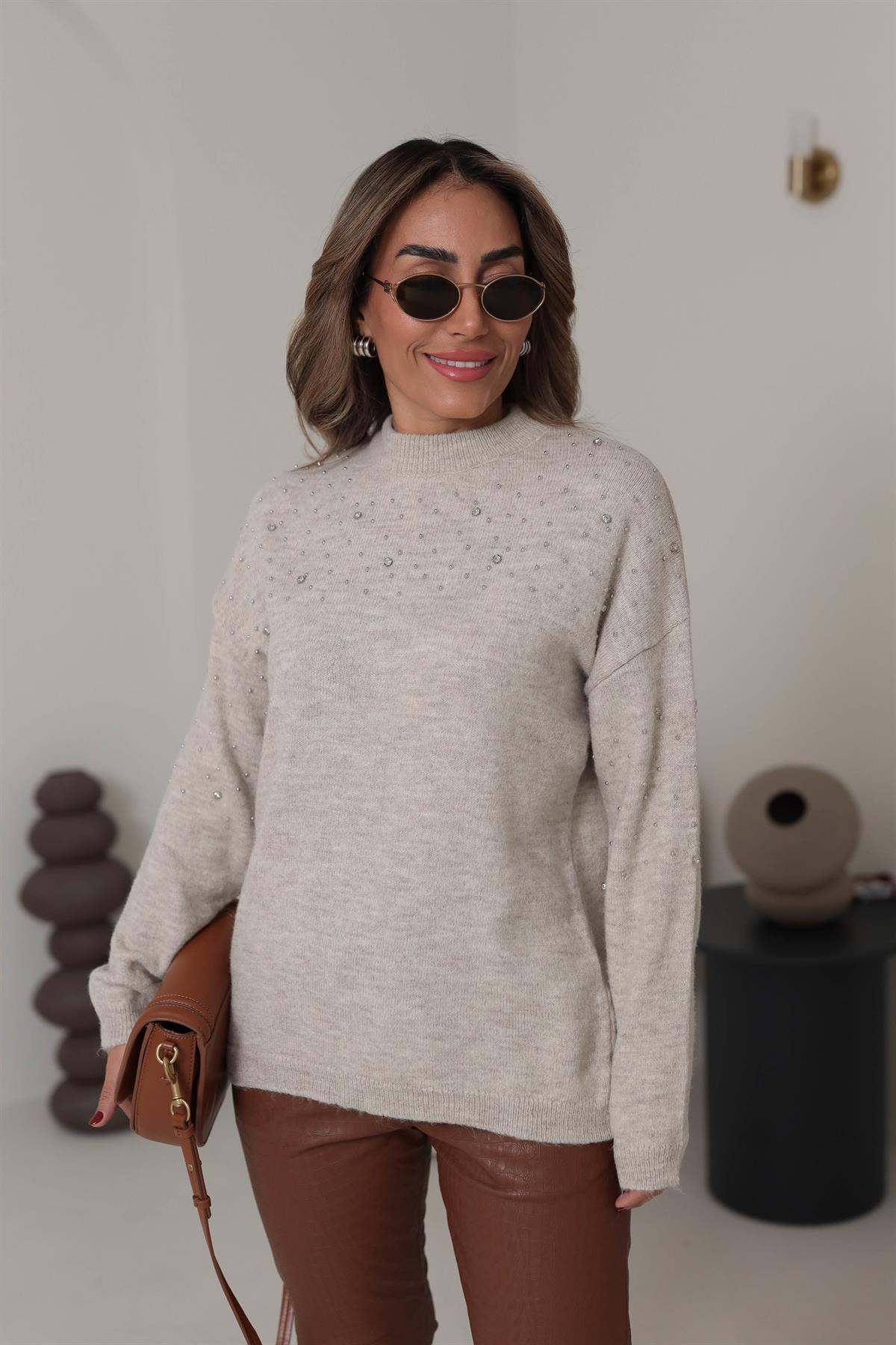 1106 Droplu Taşlı Kazak