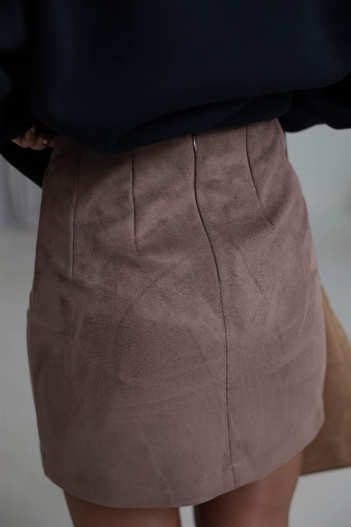 7228 Mini Nubuk Etek VİZON