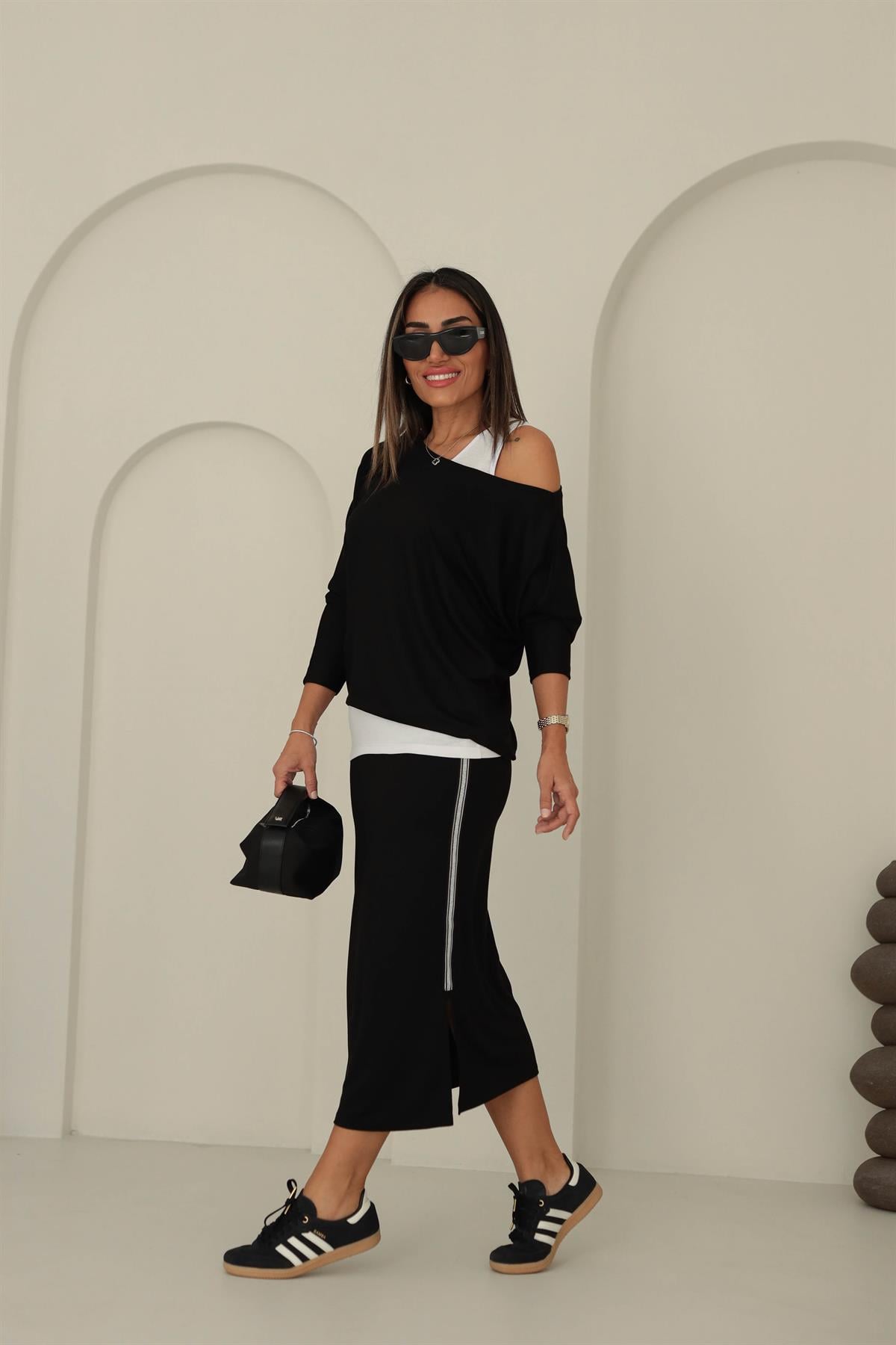 2032 Üçlü Penye Takım SİYAH