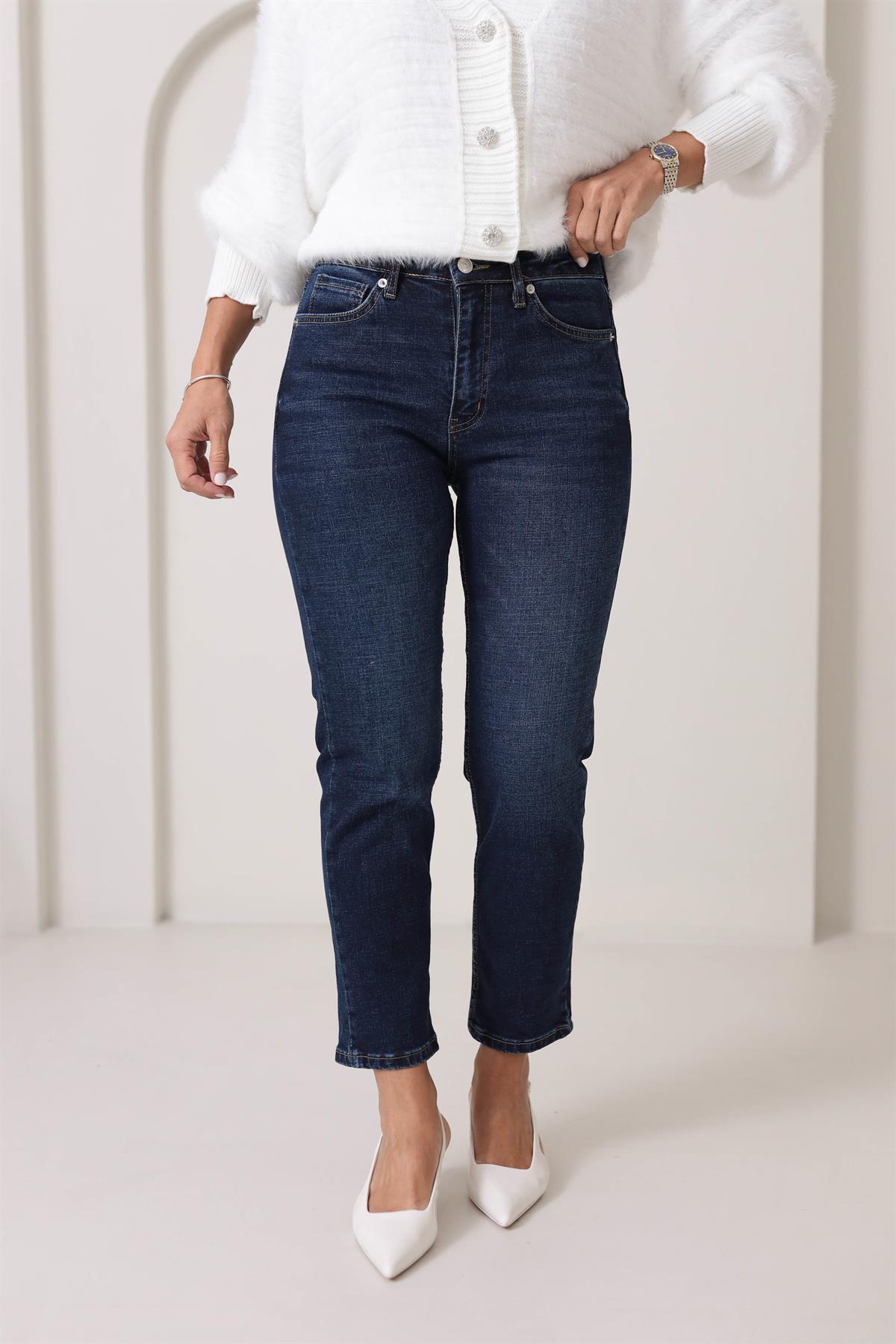 ZA Likralı Mom Jean LACİVERT