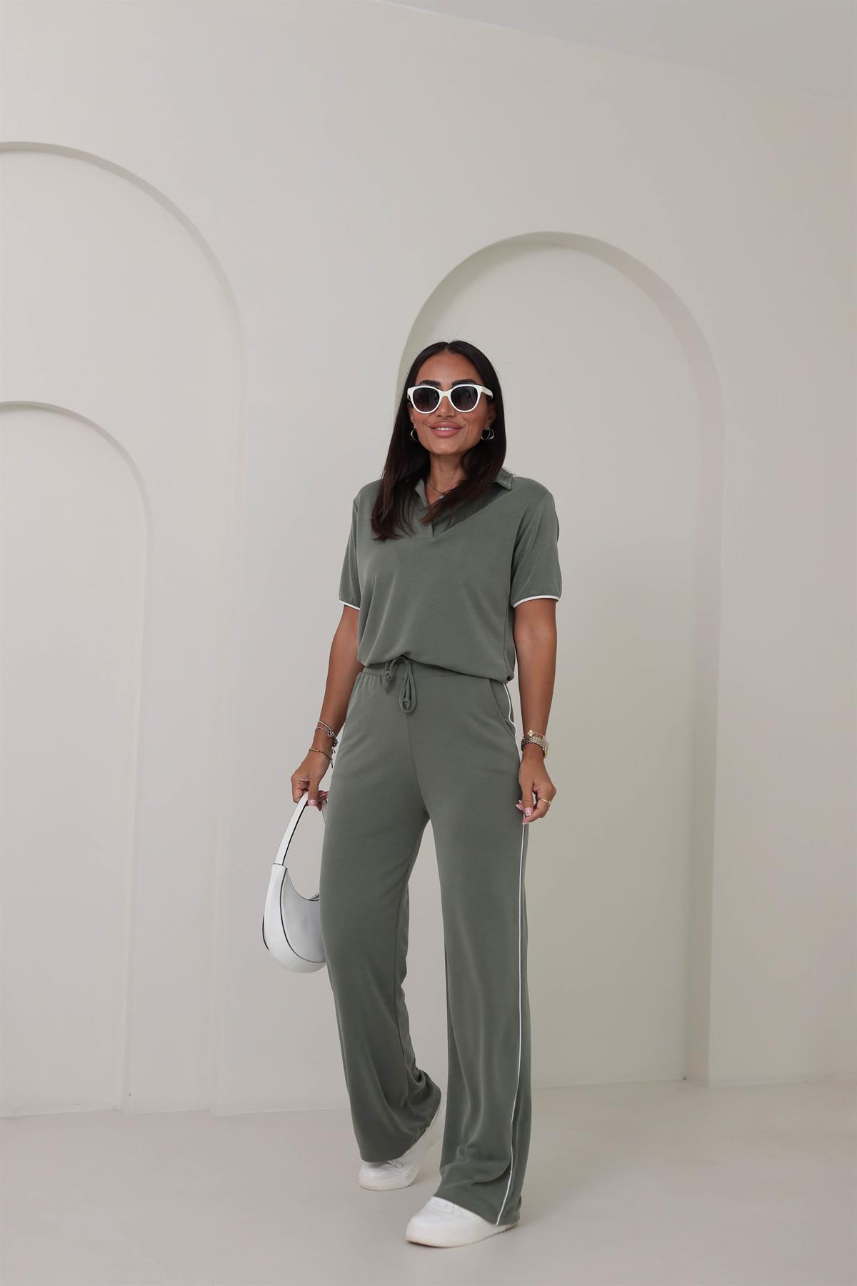 Polo Yaka Biyeli Pike Modal Takım HAKİ YEŞİL