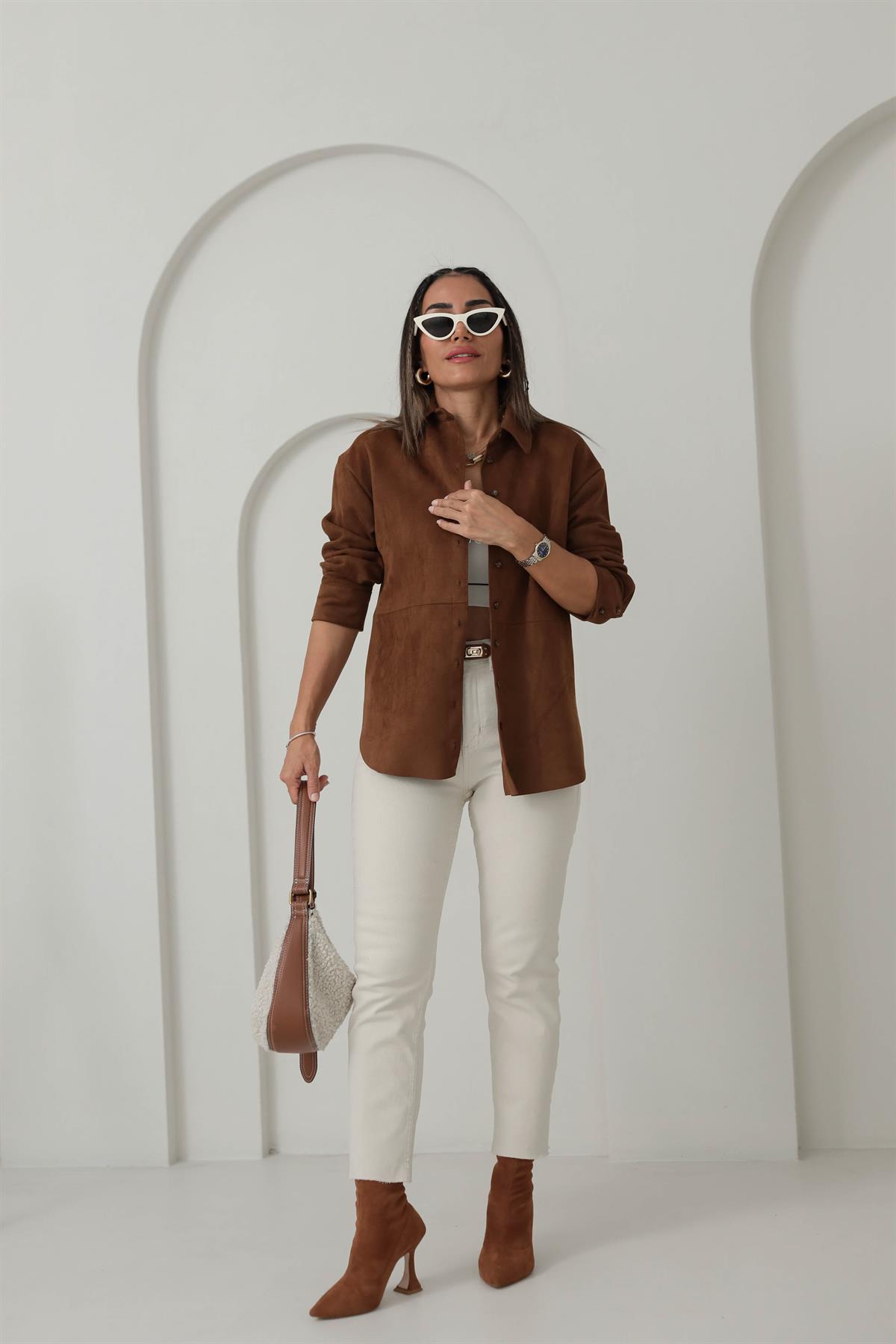 6557 Nubuk Gömlek TABA