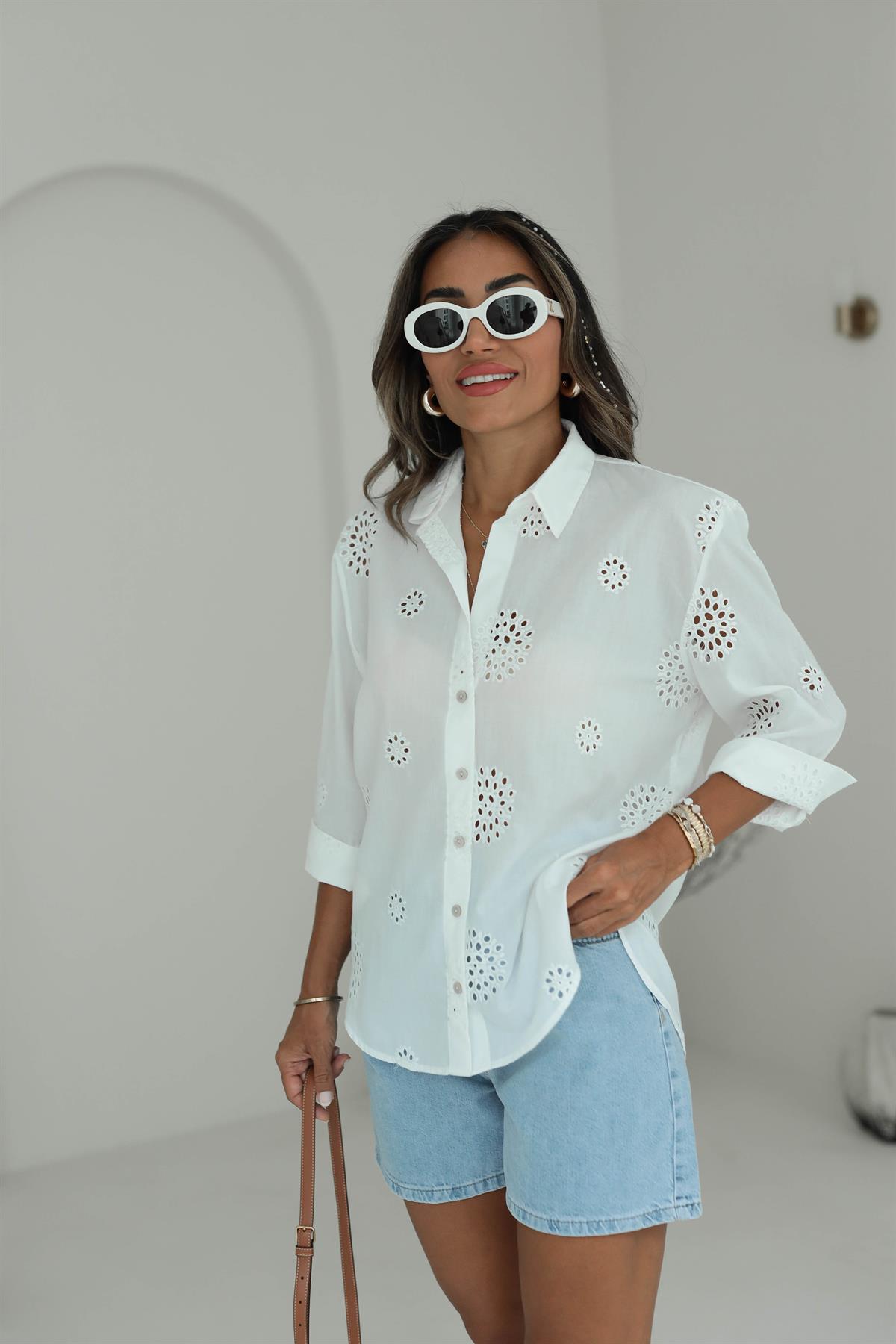 6301 Fisto Çiçekli Gömlek