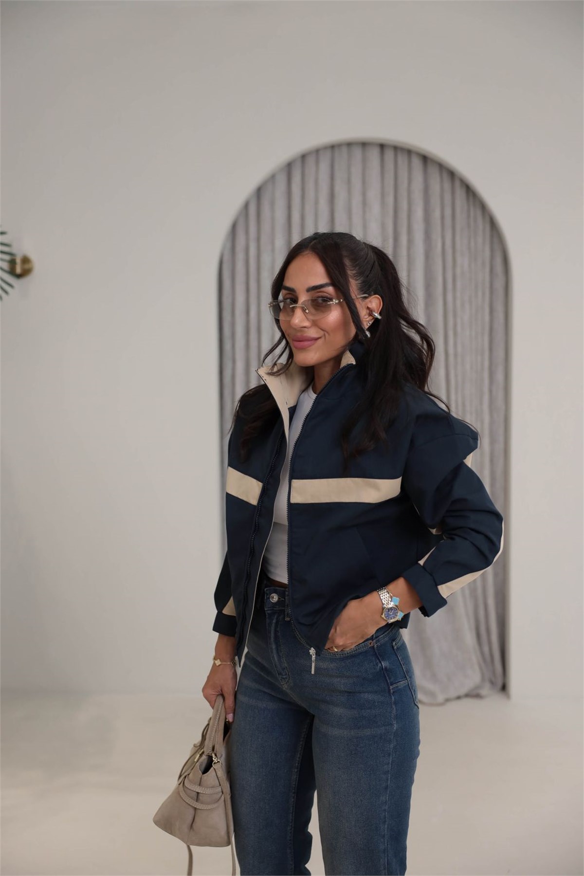 4238 Yves Model Bomber LACİVERT