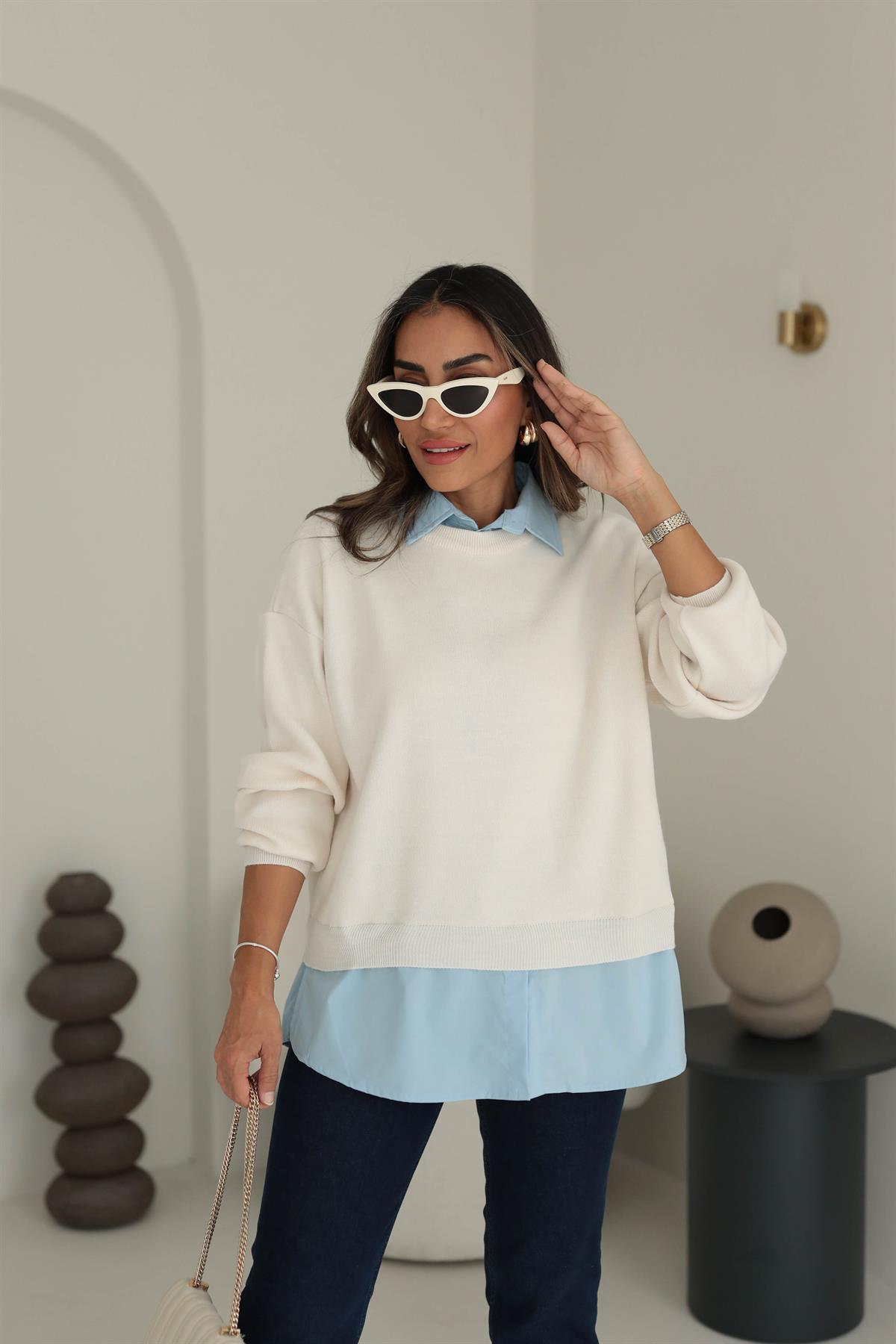 0050 Gömlek Detaylı Triko