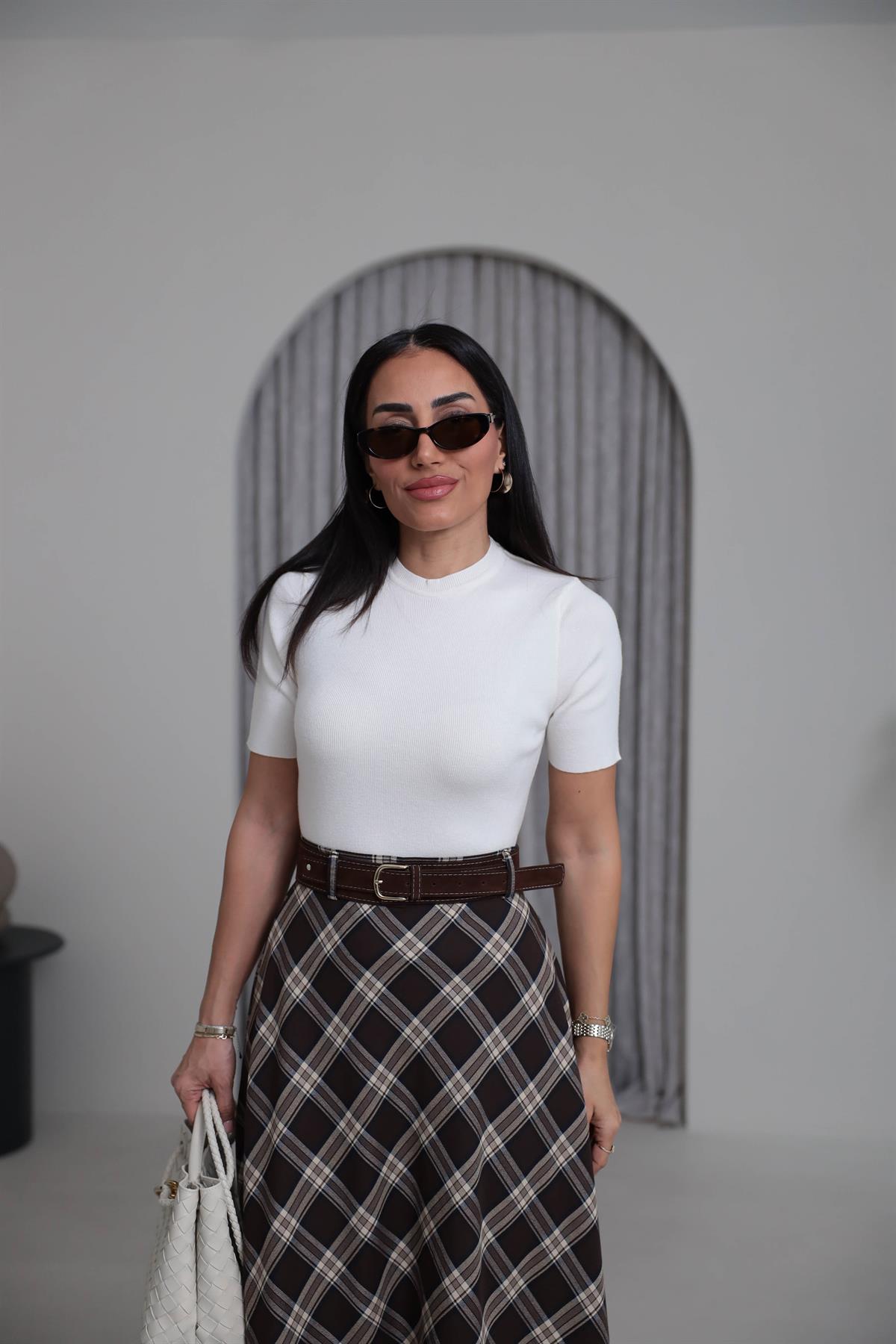 2101 Massi Korsman Triko Bluz EKRU