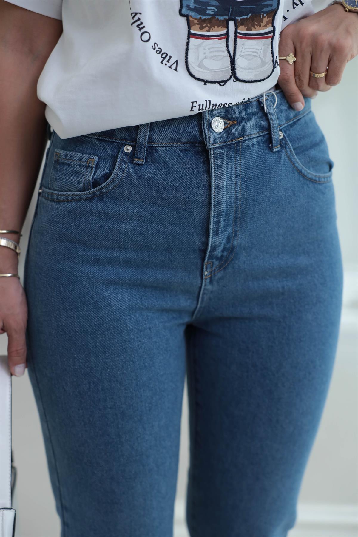 Orj İpkyl Mom Fit Jean MAVİ