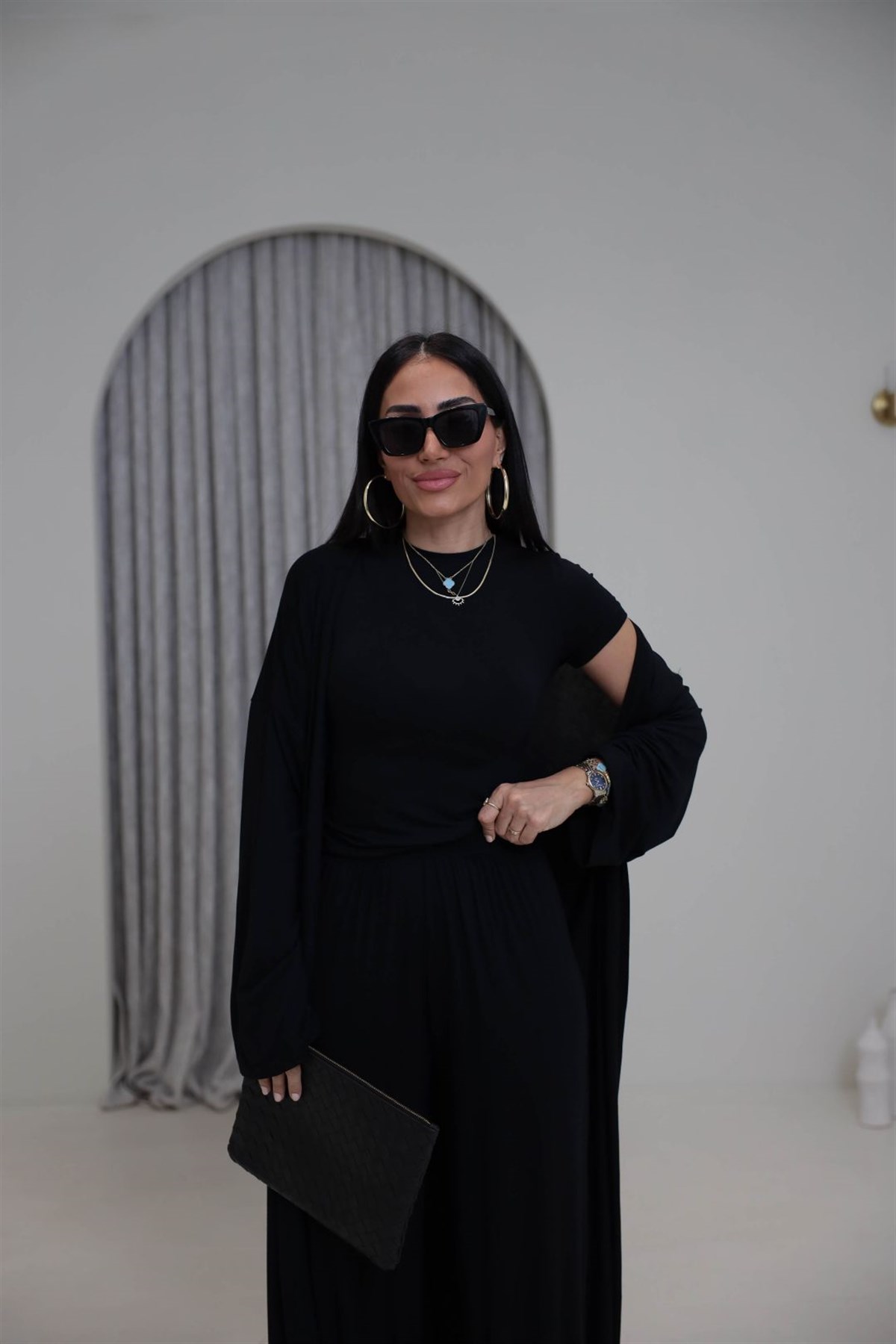 0518 Üçlü Kaşmir Takım SİYAH