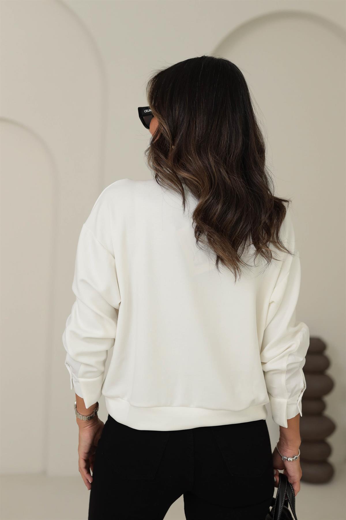 2963 Omzu Pencere Detaylı Modal Sweatshirt