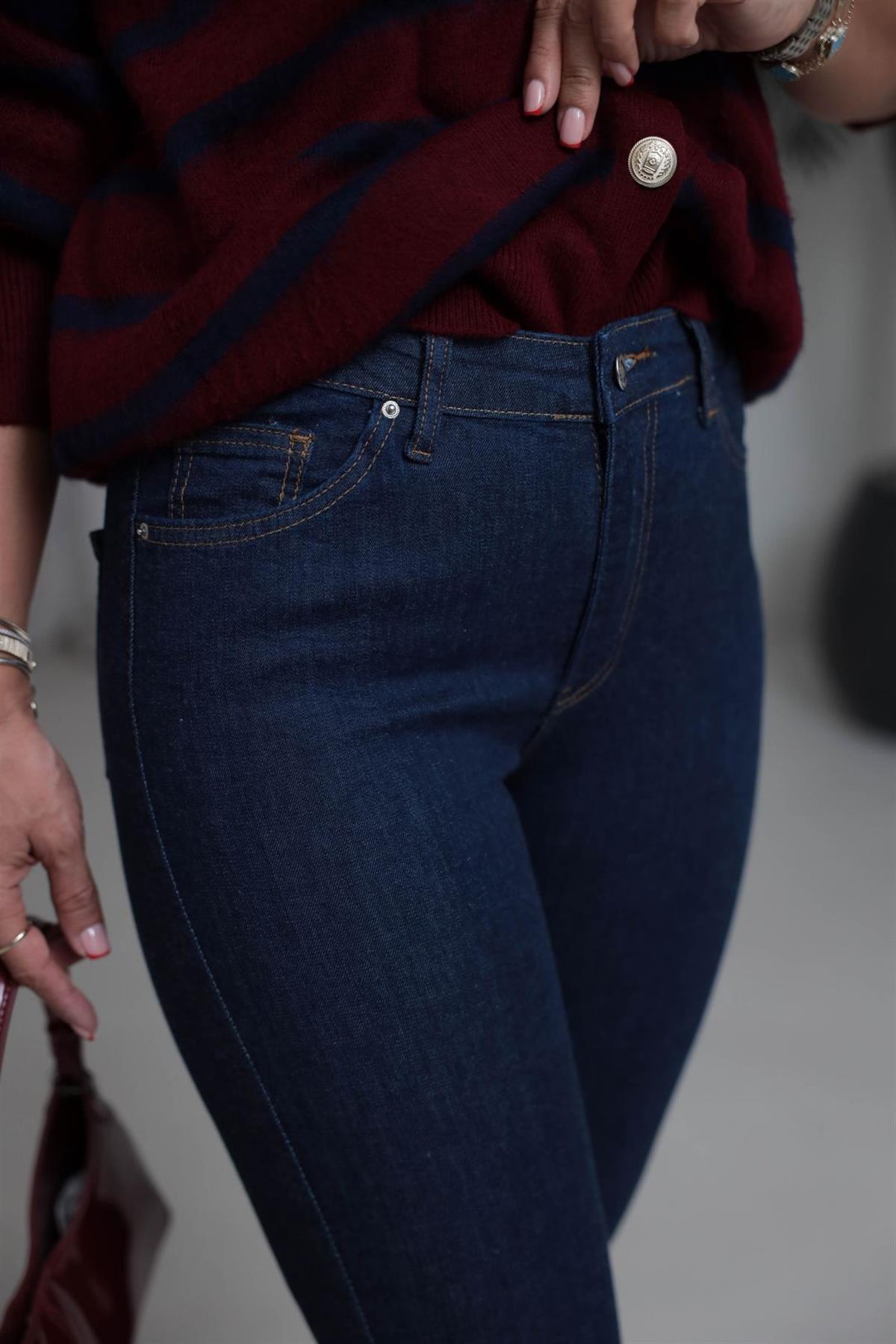 2001 Skinny Likralı Jean LACİVERT