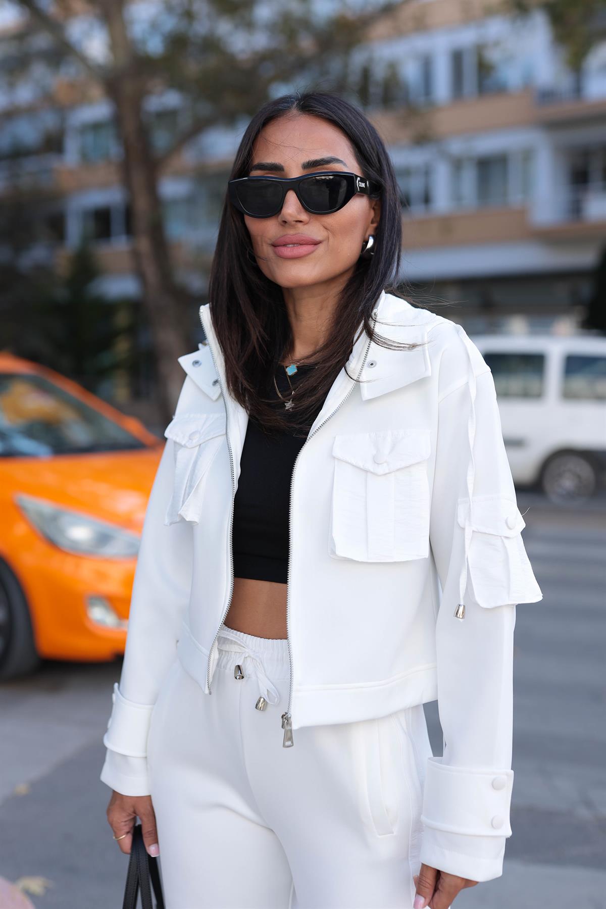 2140 Paraşüt Garnili Ceketli Scuba Takım EKRU