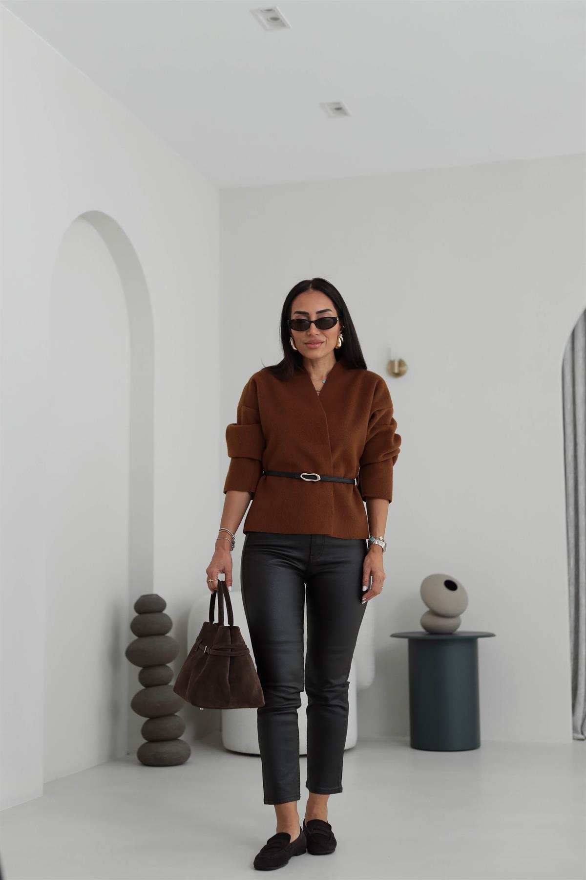 ZA Mumlu Pantolon ACI KAHVE