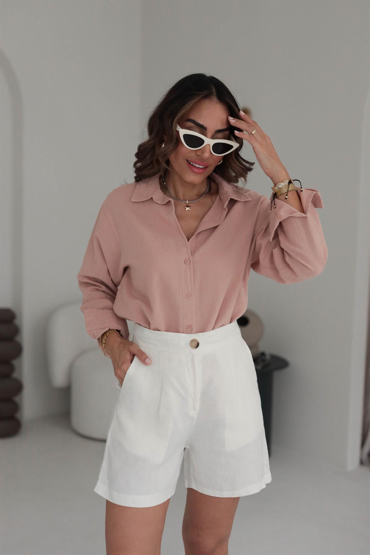 6249 Keten Kumaş Gömlek