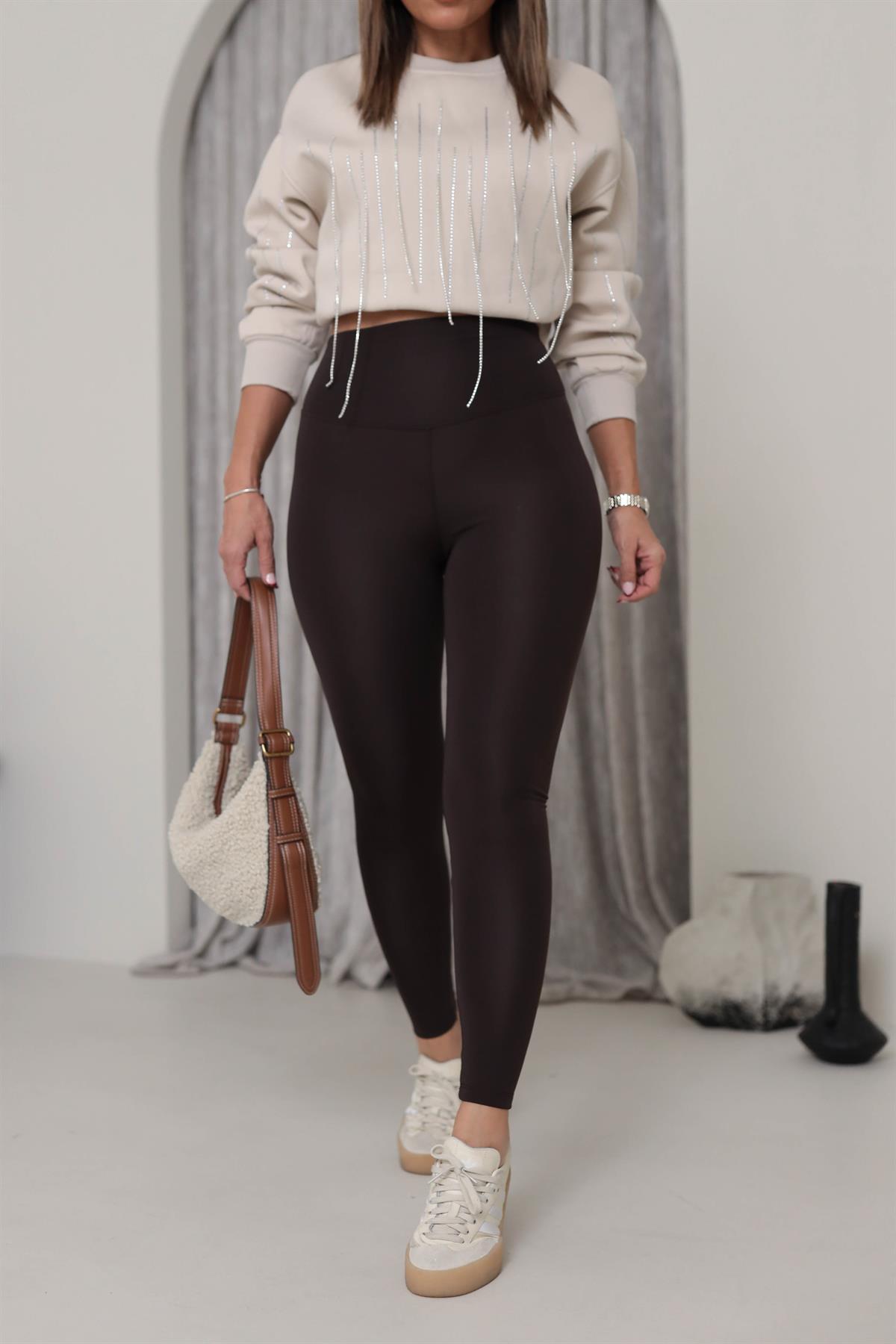 Oys Şardonlu Toparlayıcı Tayt KAHVE