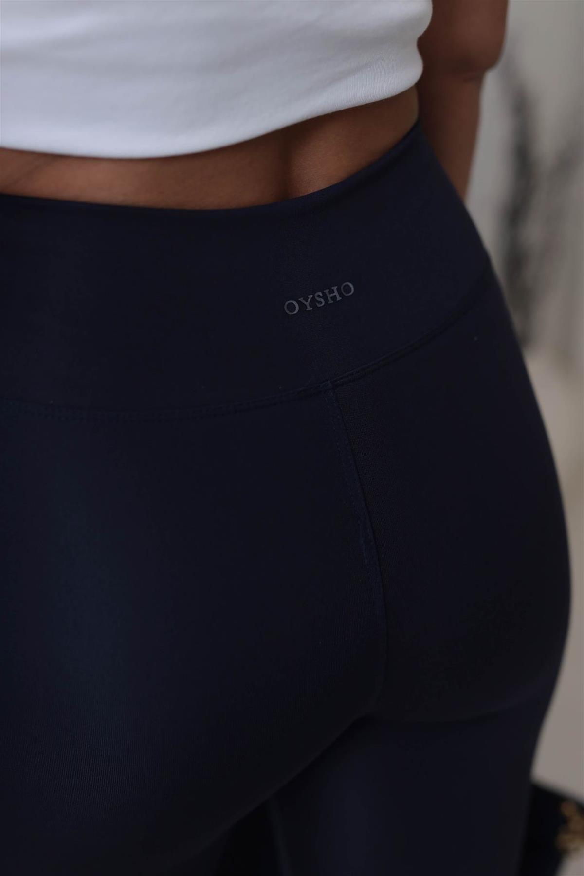 050 Oys Yüksek Bel Şardonlu Tayt LACİVERT