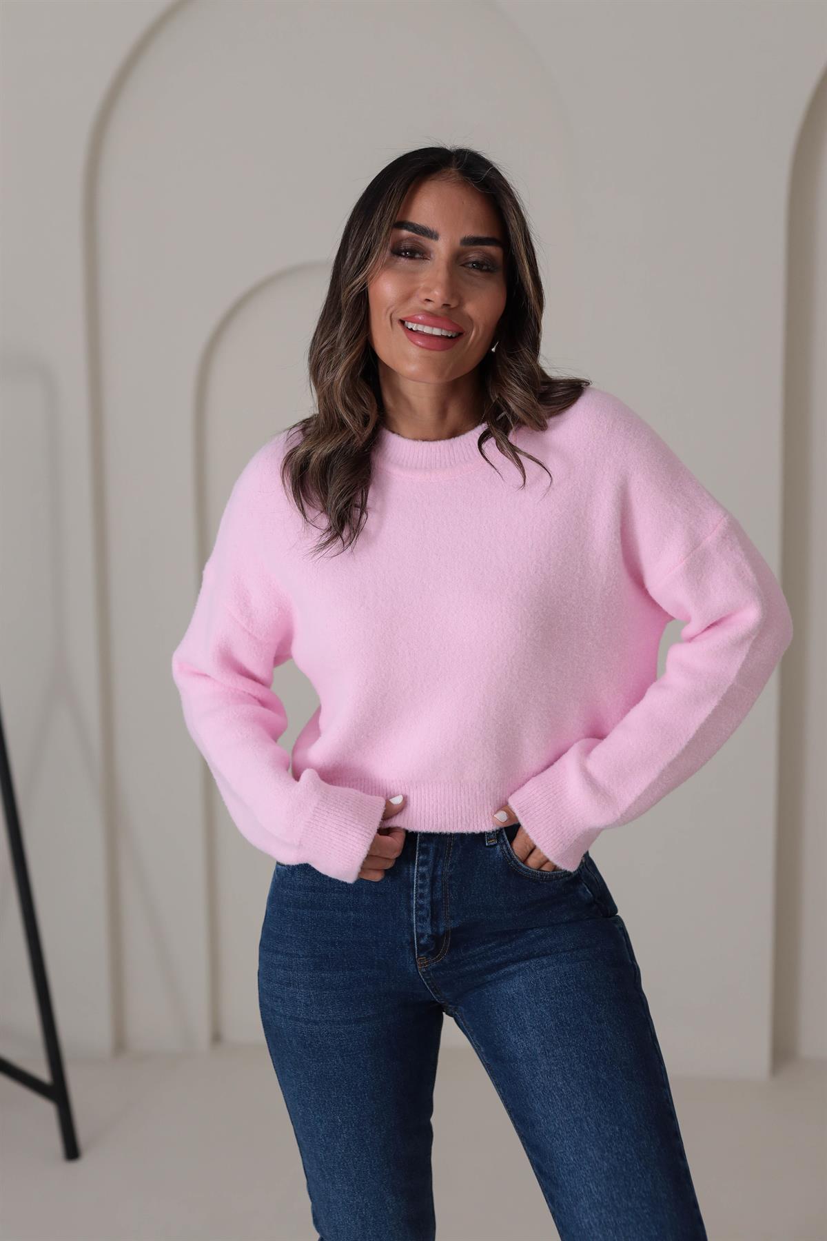 0276 Bisiklet Yaka Yumoş Triko PUDRA