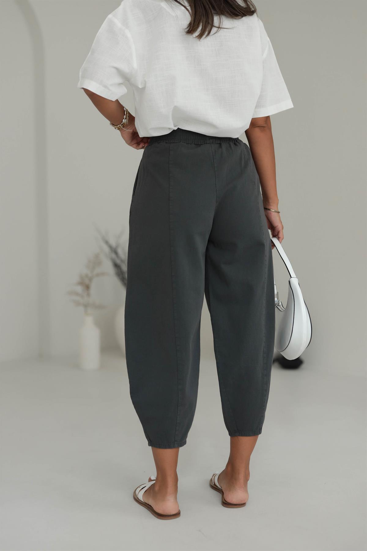 Bel Lastikli Rahat Kalıp Pantolon