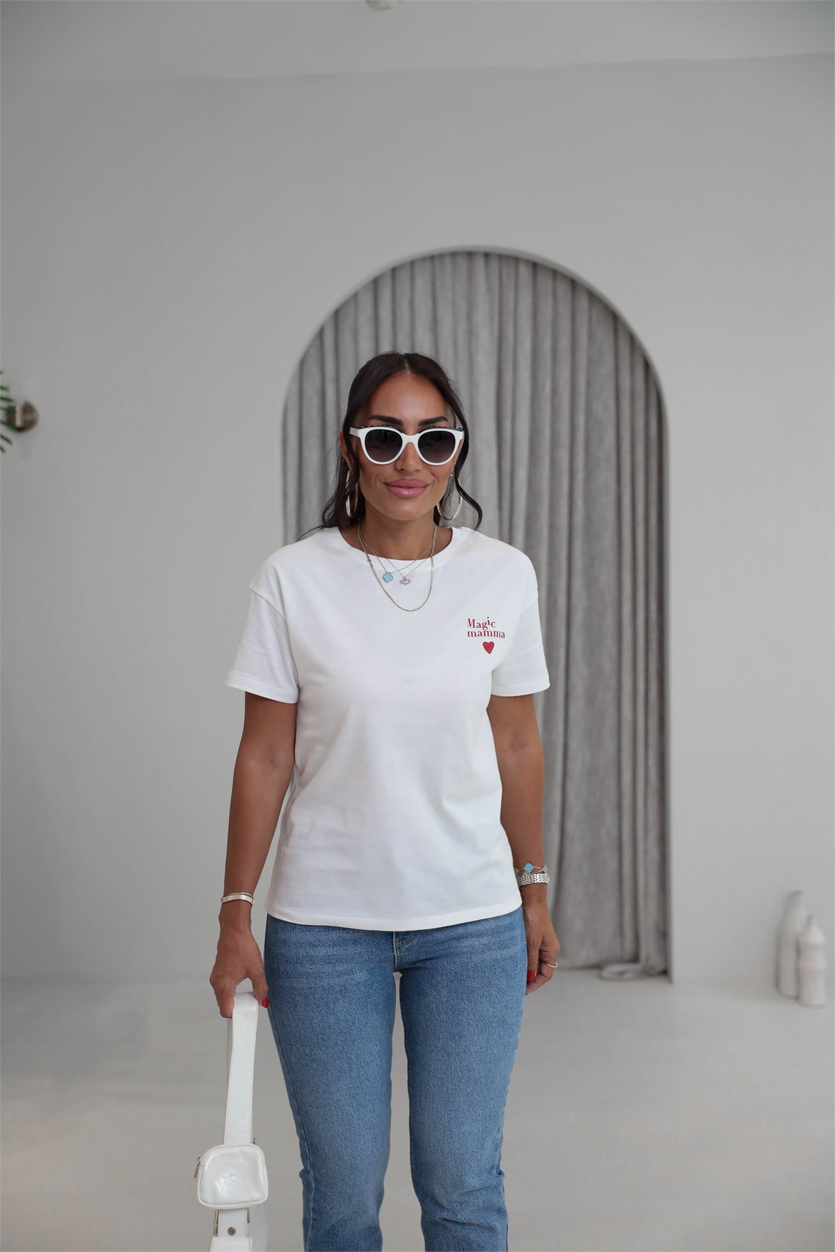 Magic Mama Baskılı Pamuklu Orj Tshirt EKRU