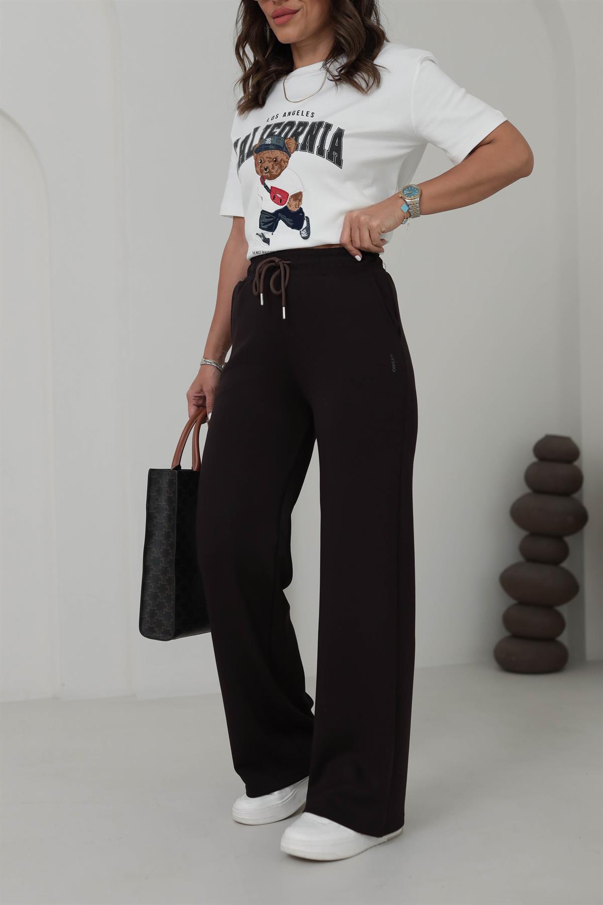 075 Modal OYS Bol Paça Eşofman Altı ACI KAHVE