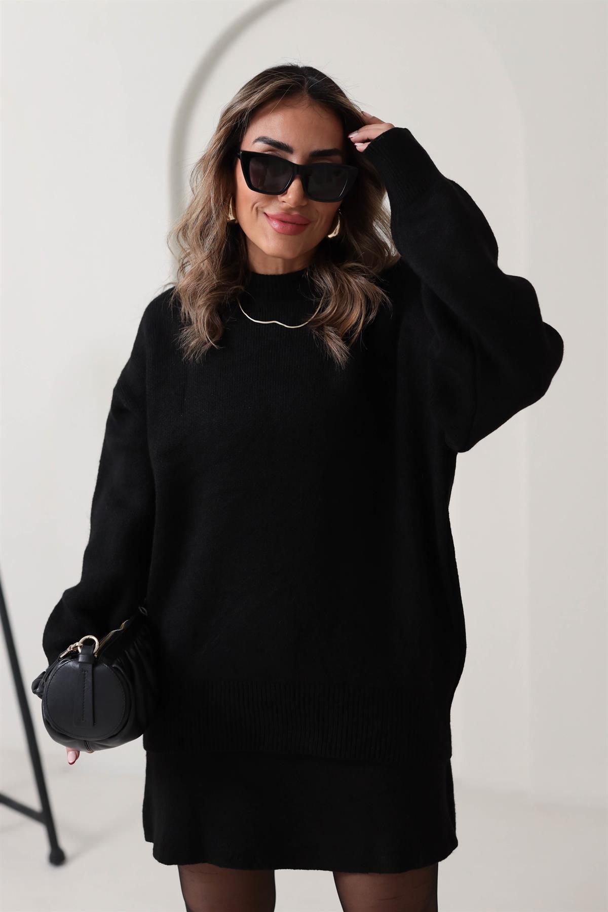 5253 Çelik Triko Etekli Takım SİYAH